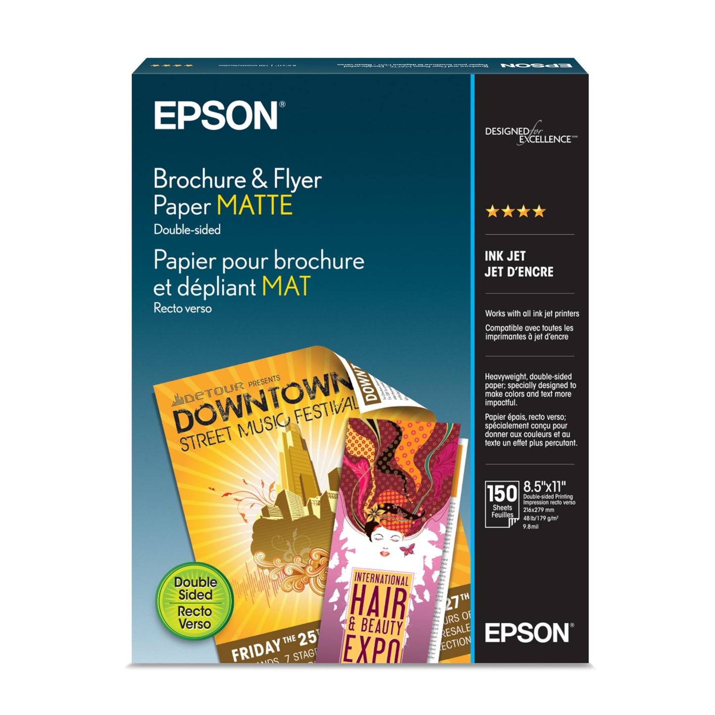 Epson S042384 Brochure and Flyer Paper Matte, Double-Sided (White)