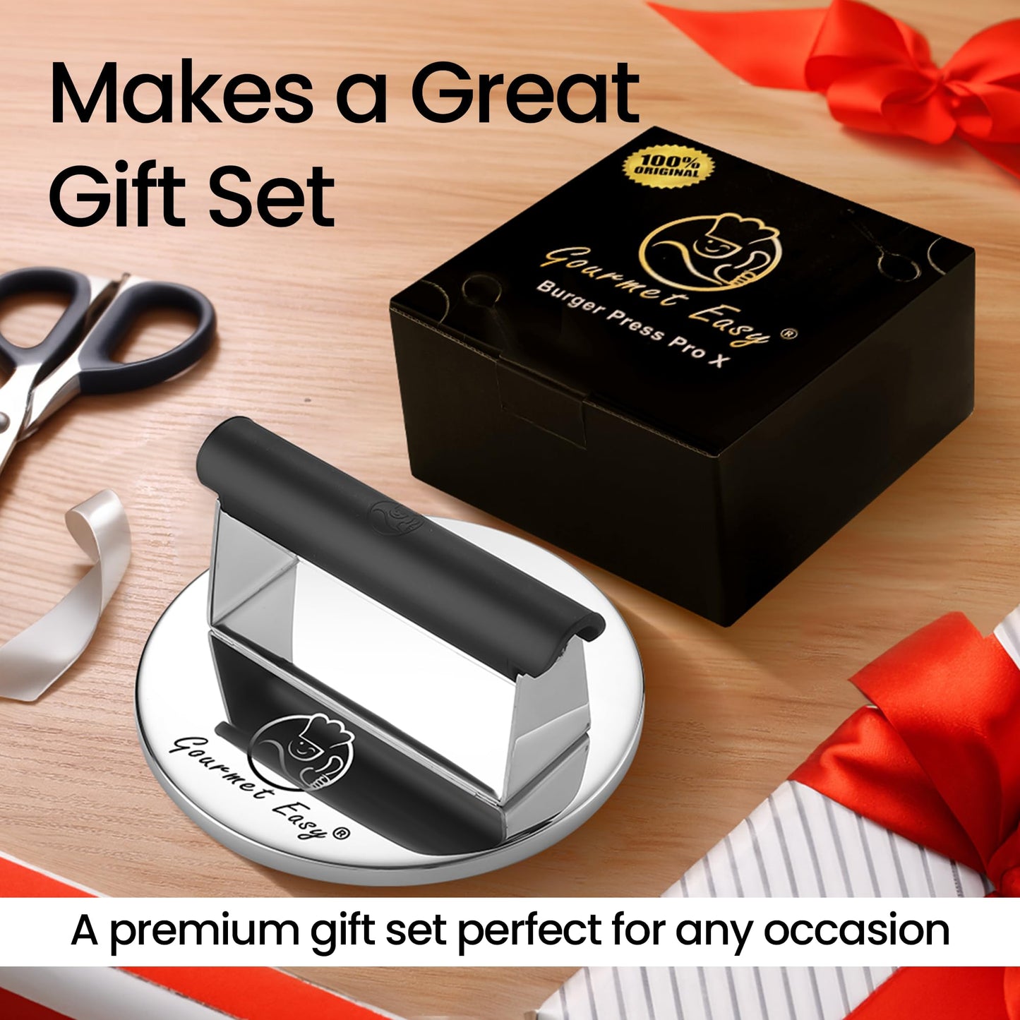 2lb Smash Burger Press Stainless Steel, Burger Smasher for Griddle Heat Resistant Handle, Hamburger Press, Dishwasher Safe Grill Press for Griddle, Meat Press Griddle Press for Flat Top Grill Cooking