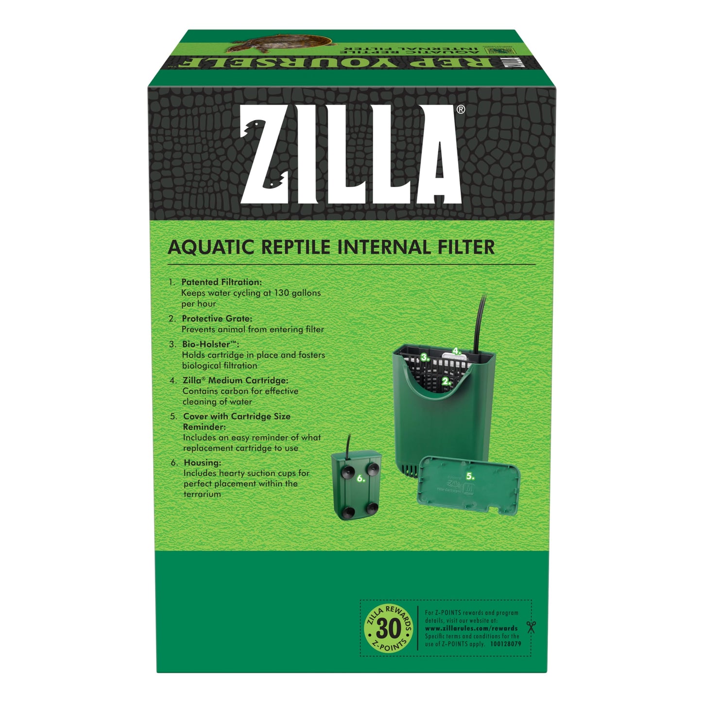 Zilla BCI276876 Aquatic Reptile Internal Filter - Size 20