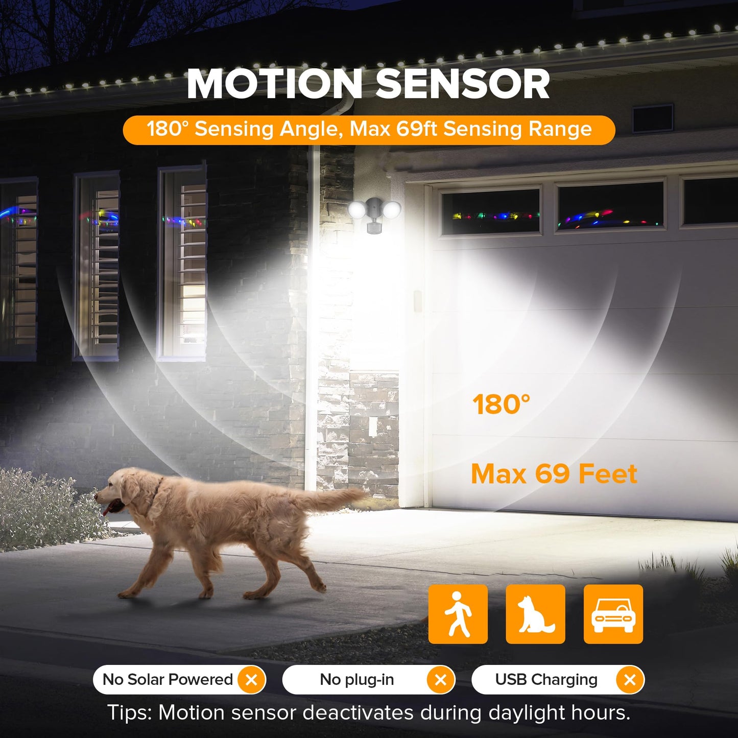 LUTEC 32W 3500 Lumen LED Security Lights Motion Sensor Light Outdoor, 5000K Daylight, IP54 Waterproof, Dusk to Dawn, Motion Detector Flood Light for Garage, Yard, Porch-Black