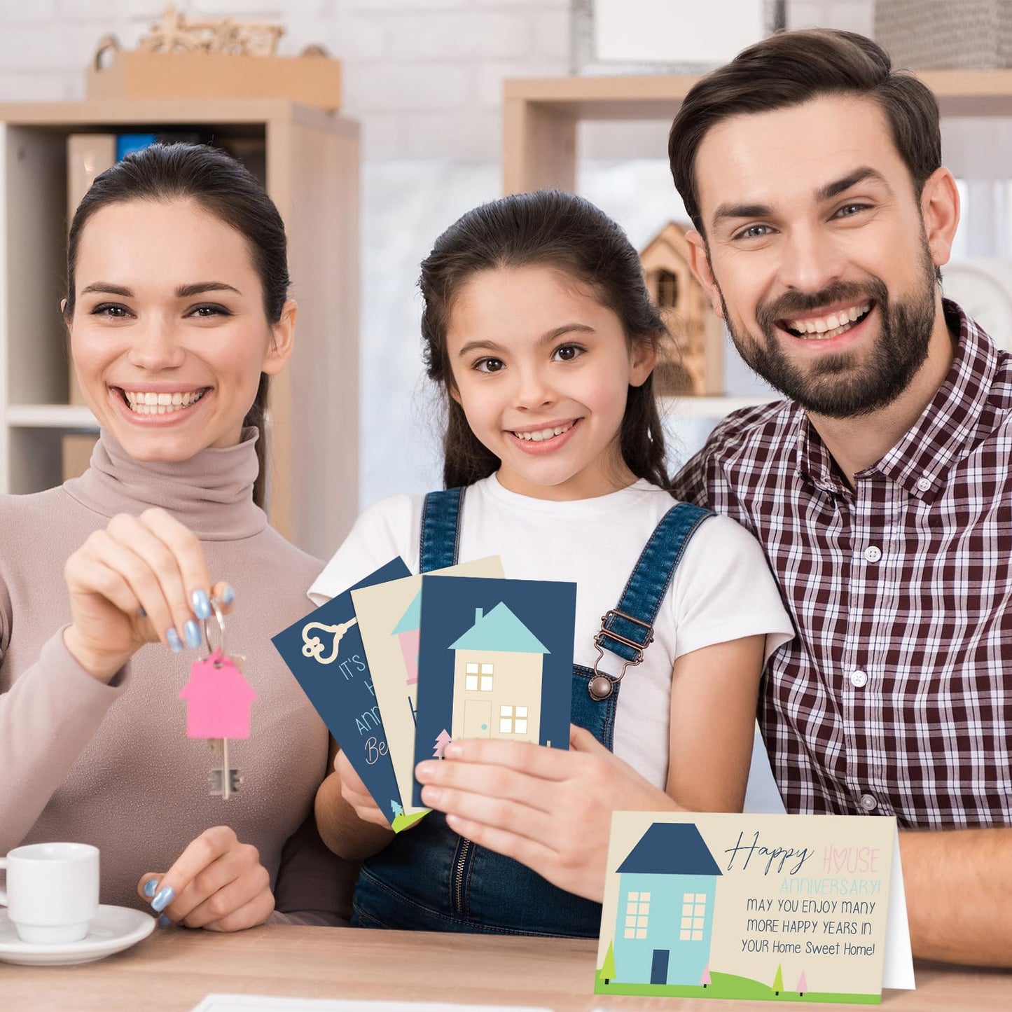 Motiskyy 48 Pcs Happy Home Anniversary Cards with Envelopes Bulk Blank Welcome House Cards Real Estate Thank You Notes Housewarming Gifts for Clients Neighbors, 4 x 6 in(Pastel)