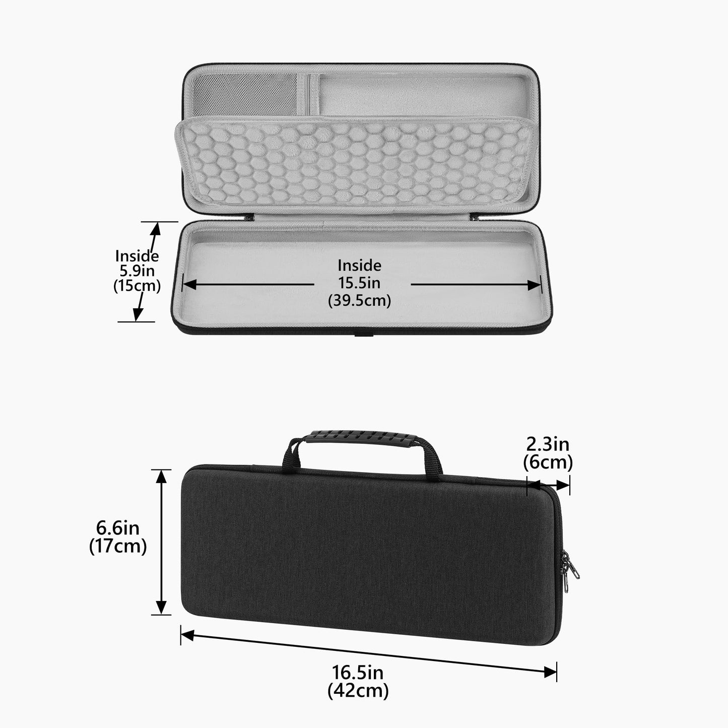 Geekria 90%-96% 100 Keys Keyboard Hard Shell Case, Compatible with Aula F99, RedThunder K95, Keychron K4 Pro/ V5 Max, Corsair Vanguard 96, EVA Travel Carrying Bag (Dark Grey)