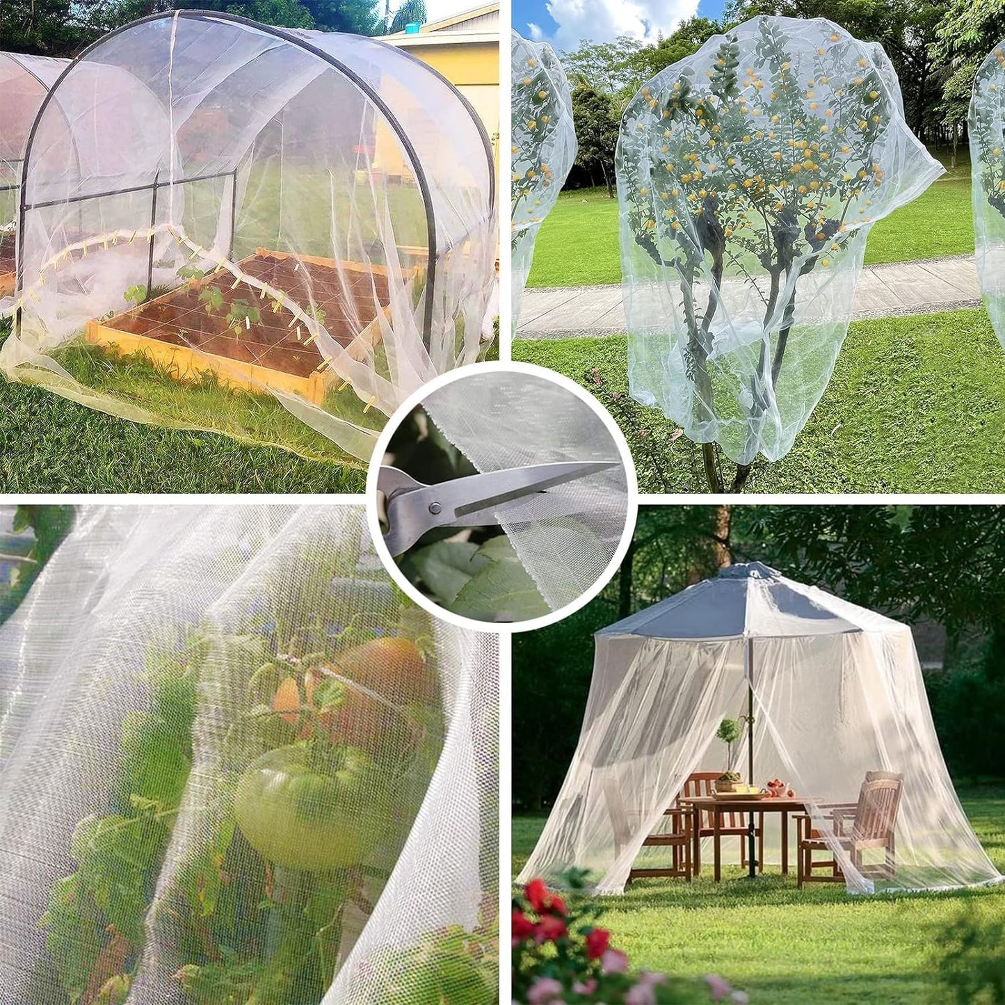Aoipend Fine Mesh Garden Netting for Protection, 10'x50' Vegetable Crop Covers Netting for Protect Fruits, Plants, Flowers, Greenhouse Cover Net, Patio Gazebo Screen Barrier