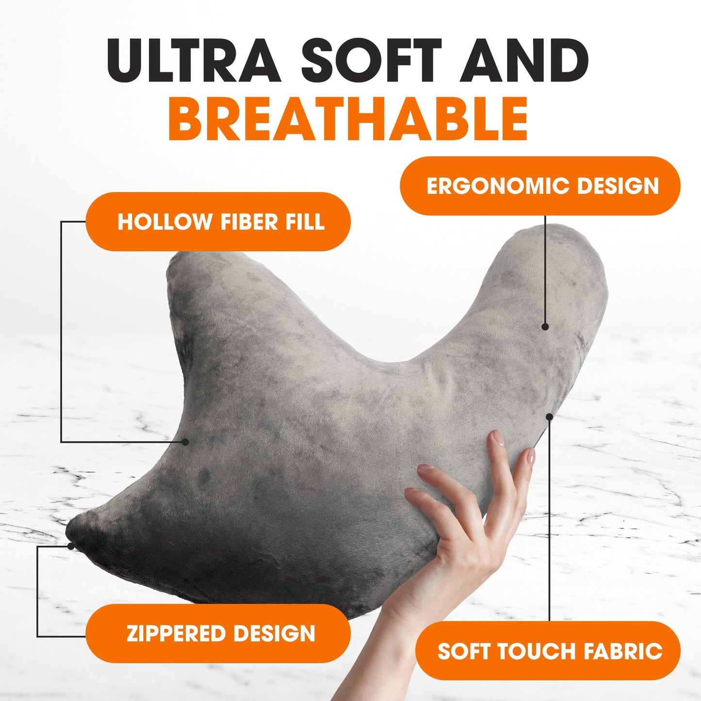 Cheer Collection Rotator Cuff Pillow – Shoulder Surgery Recovery Pillow for Side Sleepers, Arm Support Cushion for Rotator Cuff Injury & Post Surgery Comfort, Gray