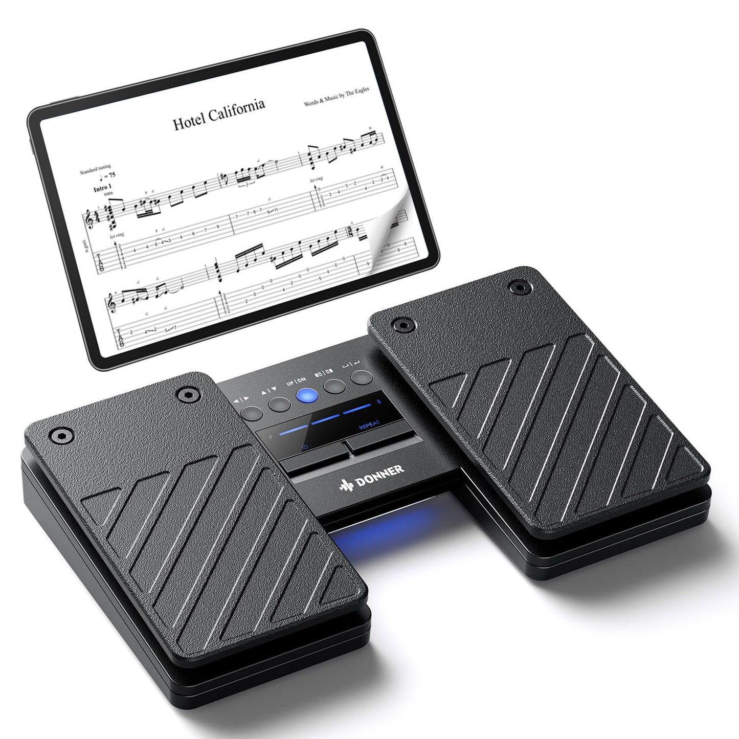 Donner Bluetooth Page Turner Pedal - Wireless Page Turning Foot Pedal for Sheet Music/iPad/Tablets/Phones, Hands-Free Flip for Musicians, Speakers, Educators | Rechargeable (DBM 50)