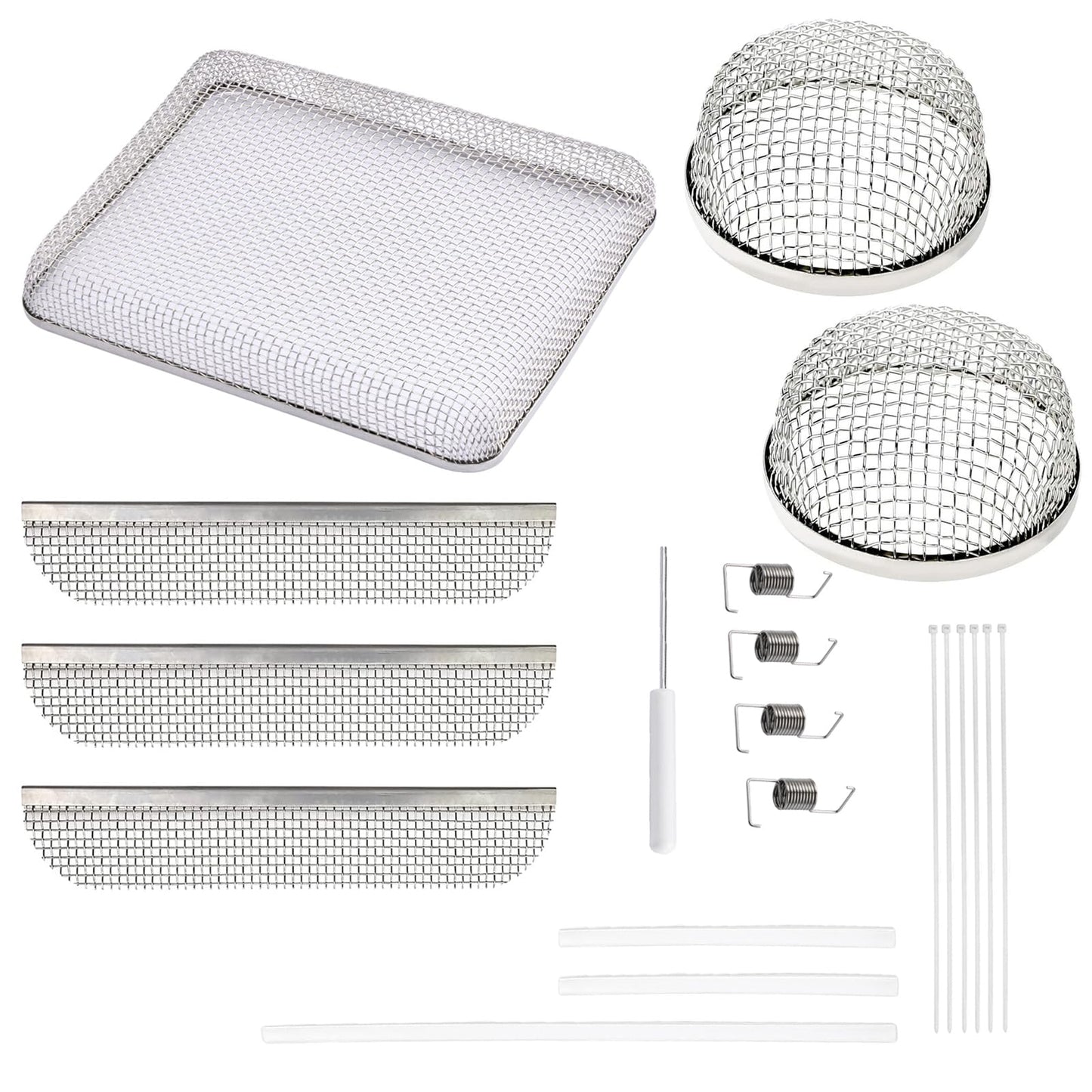 HOMEE 6 Pack Flying Insect Screen for RV Refrigerator Vents, RV Water Heater Cover for RV Accessories Stainless Steel Mesh with Installation Tool and Silicone Rubber