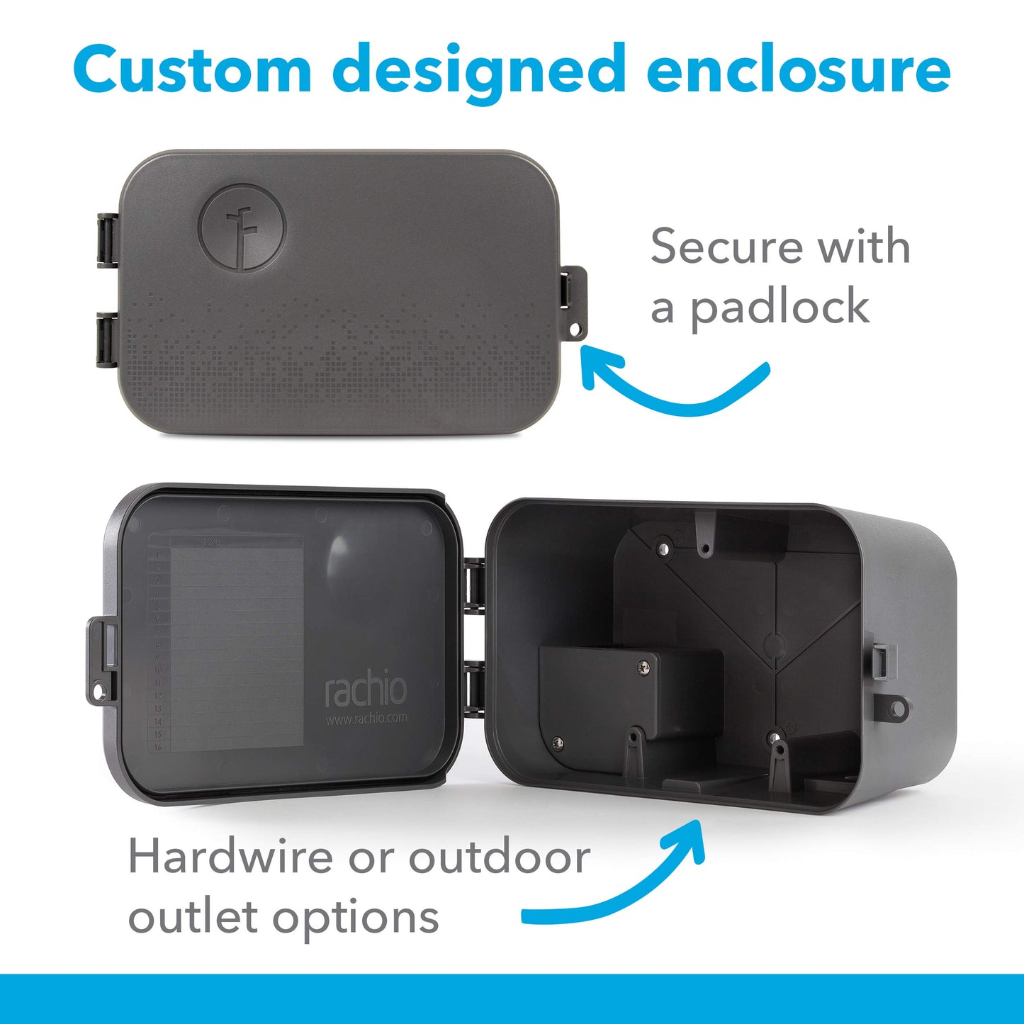 Rachio 16RACHBX-CAN Outdoor Enclosure for 2nd Generation Sprinkler Controller, Gray