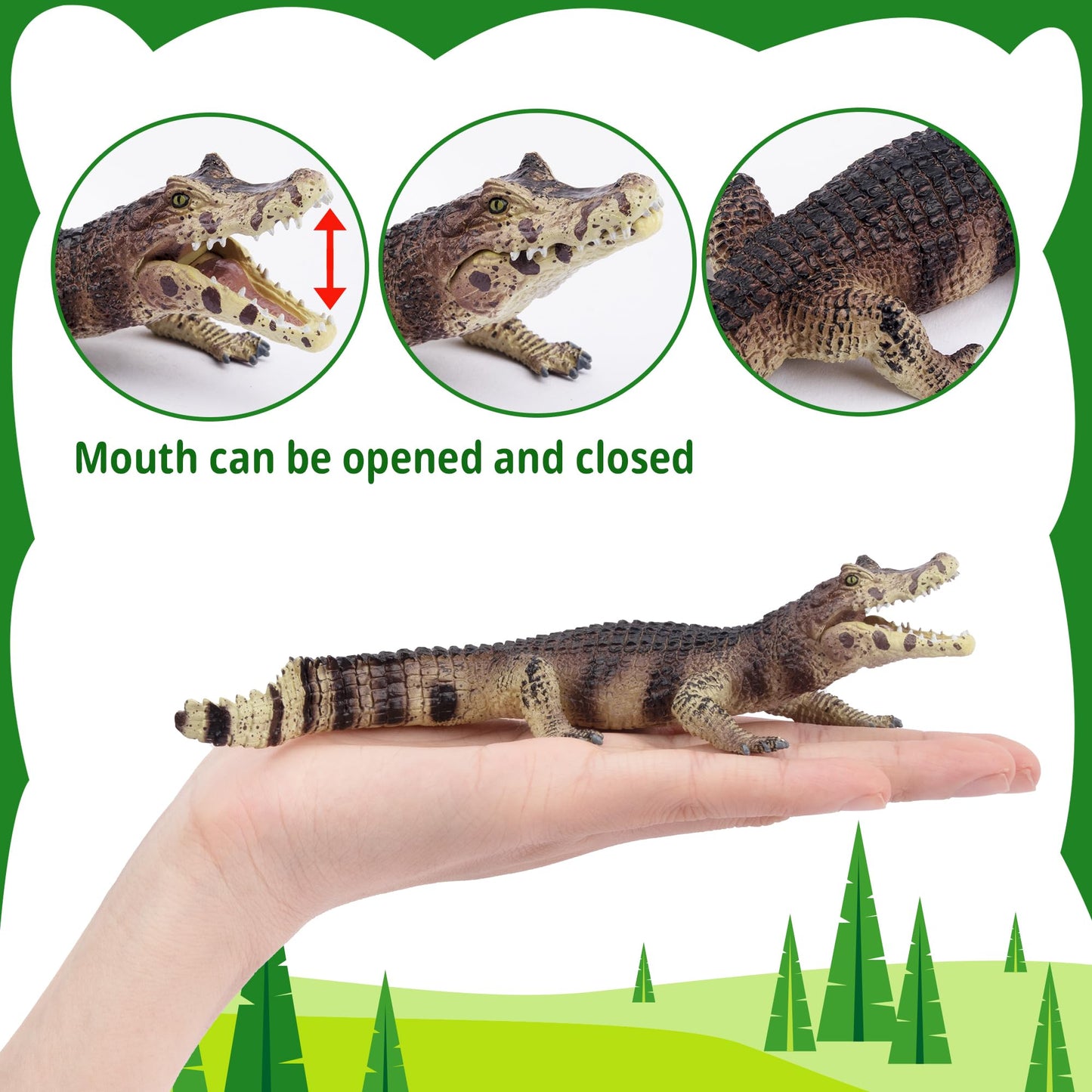 TOYMANY 12PCS Reptile Animal Figurine Toy Set，Cold Blooded Amphibians Jungle Animals Figures with Dragon Lizard Snake Chameleon Halloween Birthday Gift Party Favor School Project for Kids Toddlers