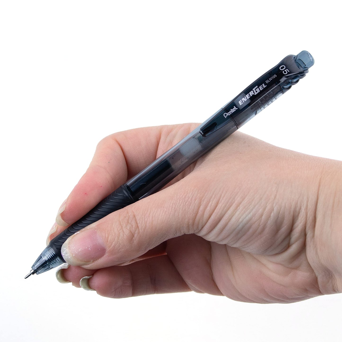 Pentel EnerGel X Retractable Liquid Gel Rollerball Pen, Everyday Use, Office Supplies, School Supplies, 0.5mm Fine Needle Point, Black Ink, BLN105-A, Box of 12