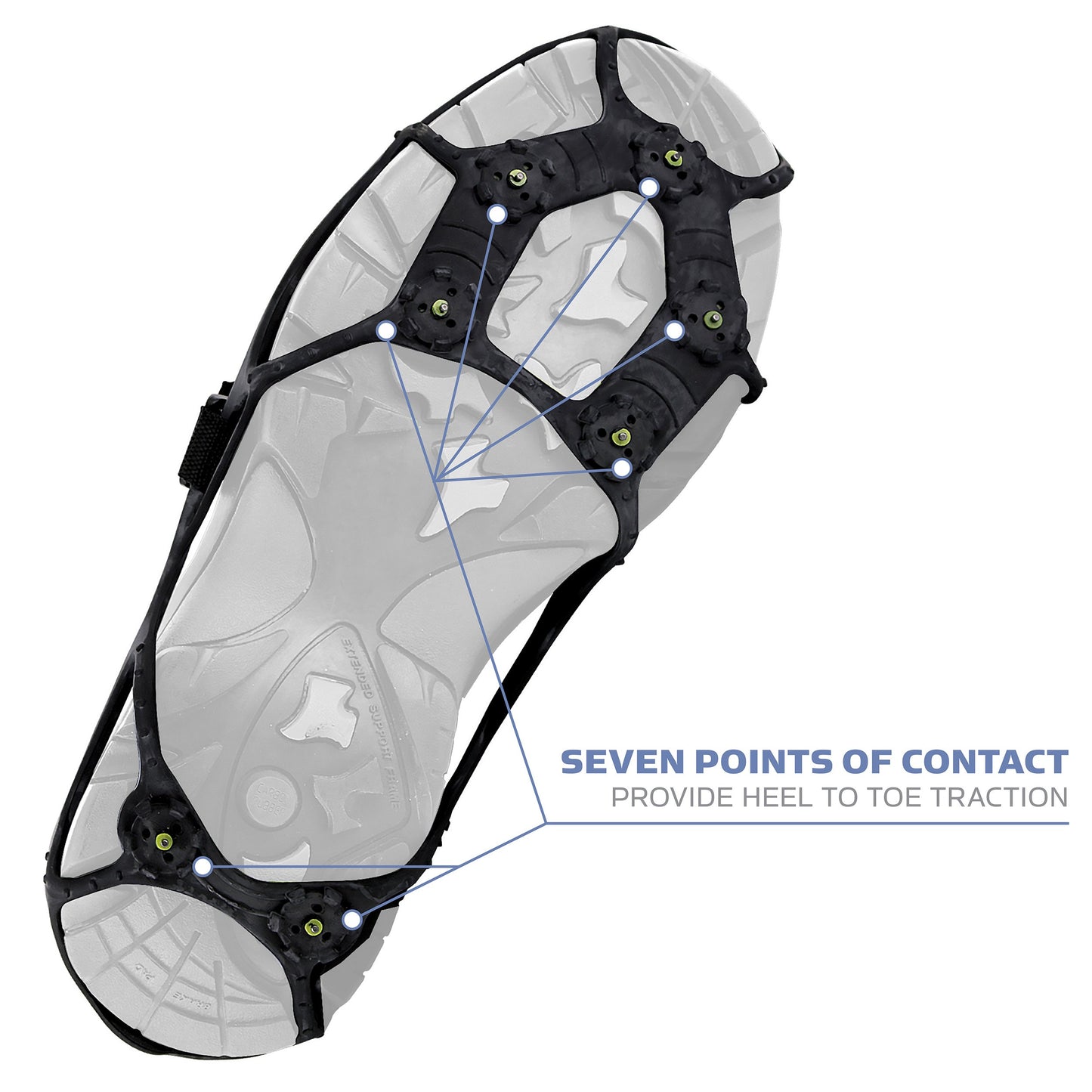 Yaktrax Spikes for Walking on Ice and Snow (1 Pair), Large/X-Large, Black