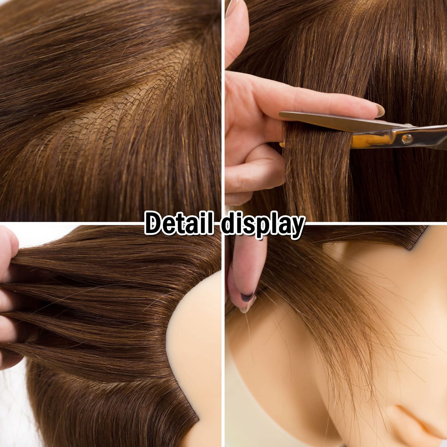 DIRUISI Male Mannequin Head with 100% Human Hair, 8Inch 3B#, PVC Material, Cosmetology Education Focus