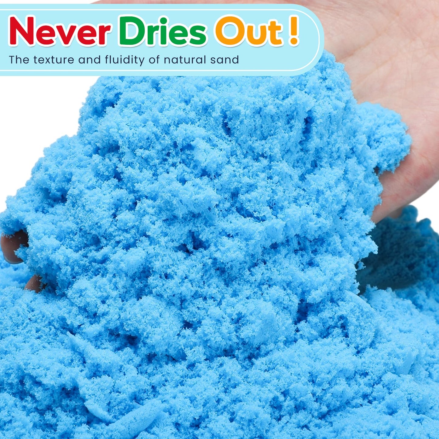 FURWEY 13.3lbs Play Sand,Mixed Packaging of 6-Color Sensory Sand,Suitable for Children to Shaping, Squeezing and Molding