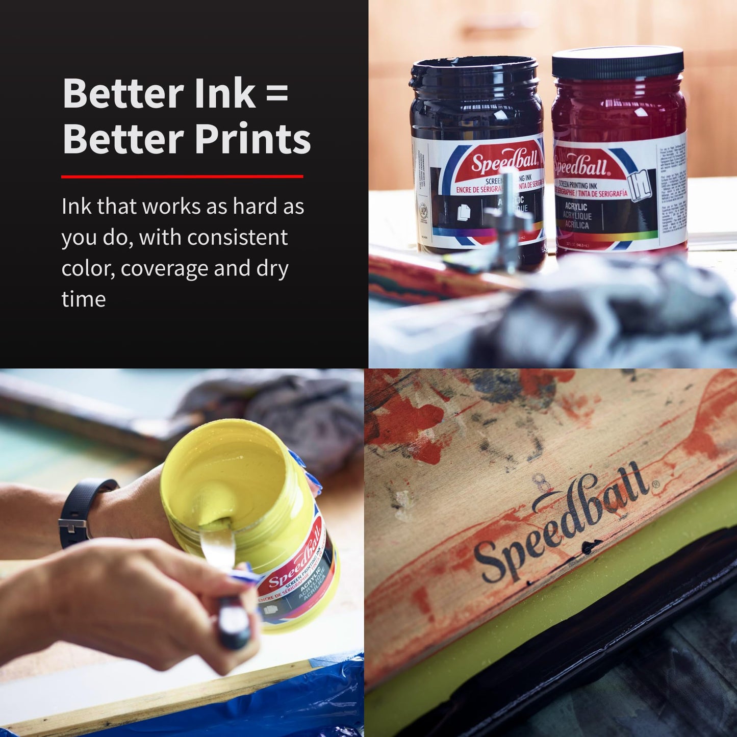 Speedball Fabric Screen Printing Ink, 32-Ounce, Black