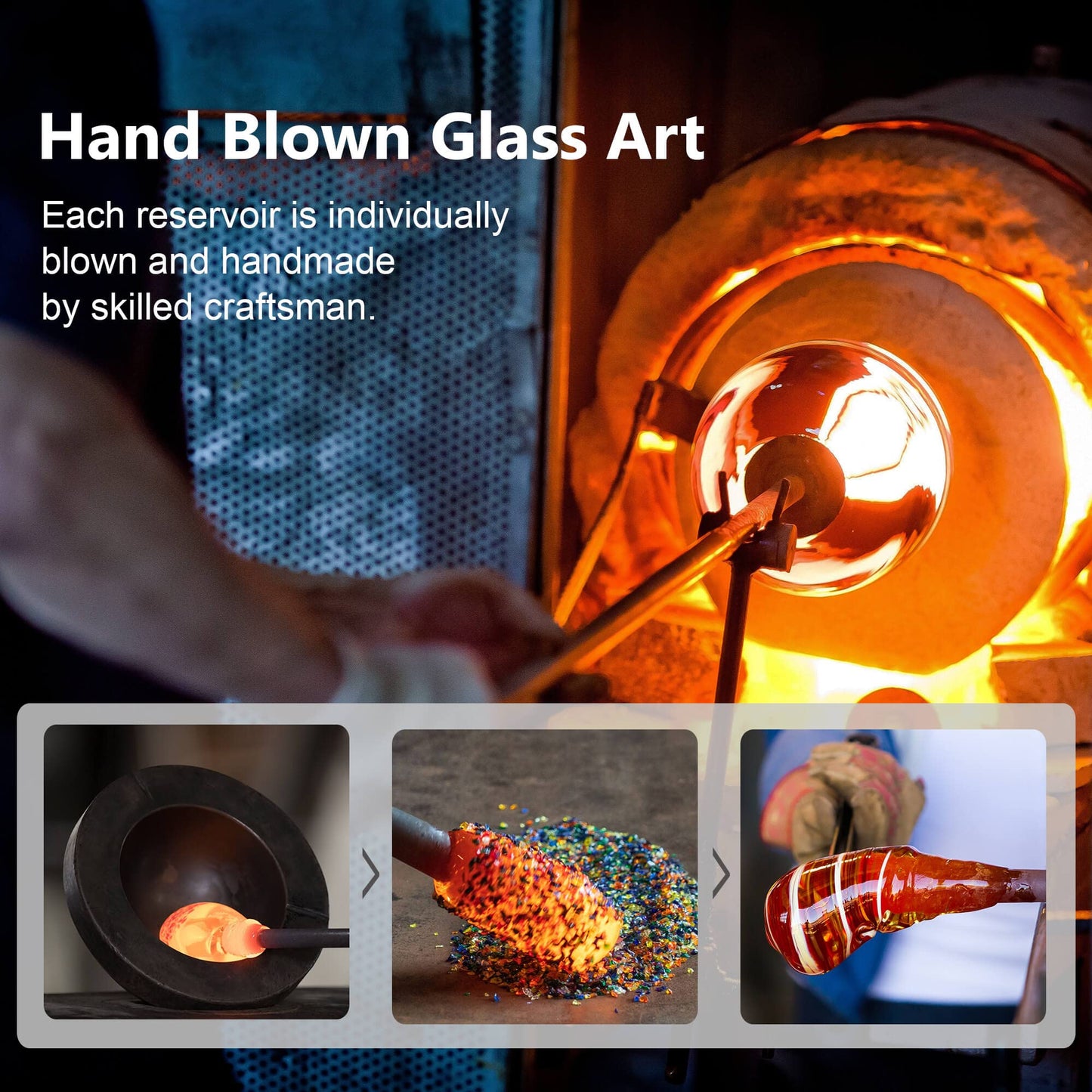 LUJII Solar Powered Hummingbird Feeder for Outside, Hand Blown Glass, Never Leak, Waterproof, Metal Base Top, Lighted Lantern for Garden Decoration, Unique Gift for Bird Lovers, Teal