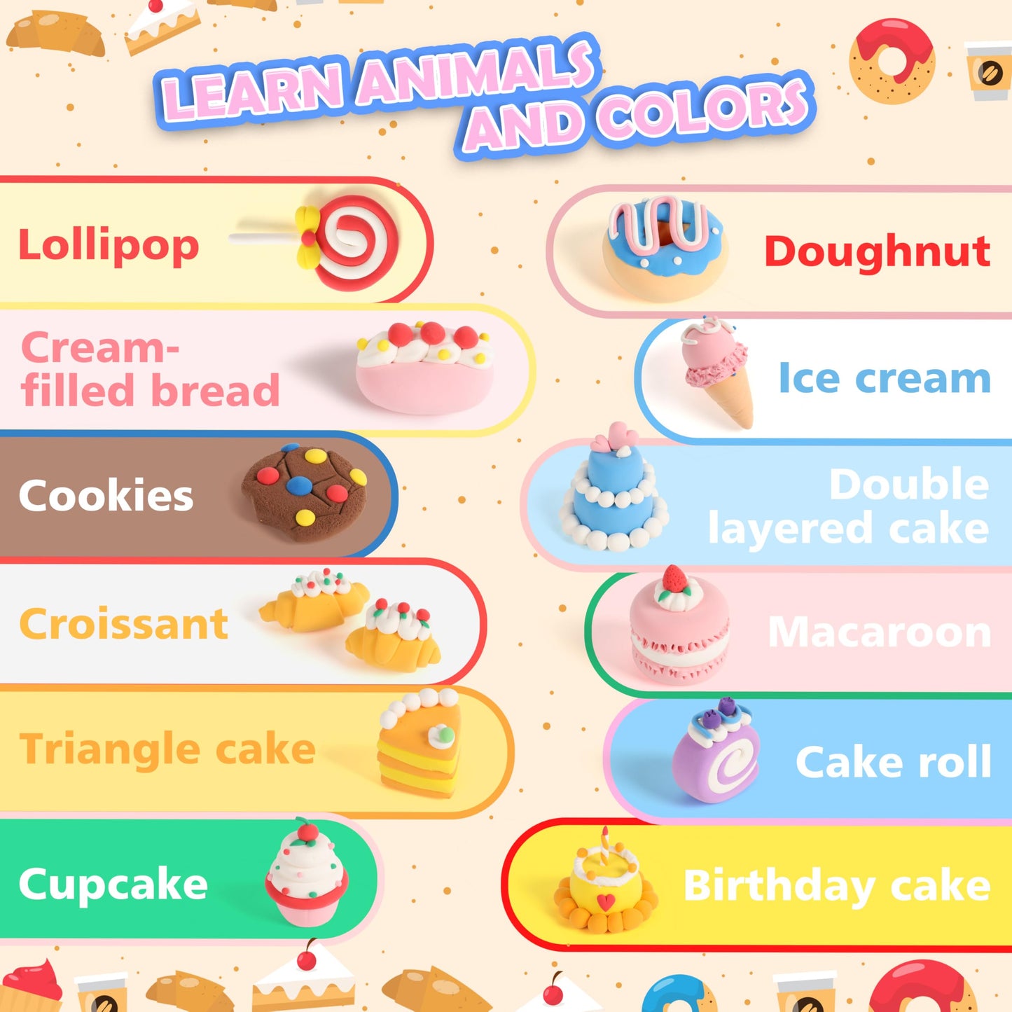 Cake Themed Air Dry Clay Kit for Kids - 12 Boxes Ultra Light Model Magic Clay, Soft DIY Modeling Clay with Sculpting Tools & Tutorials, Arts and Crafts Gift for Girls and Boys