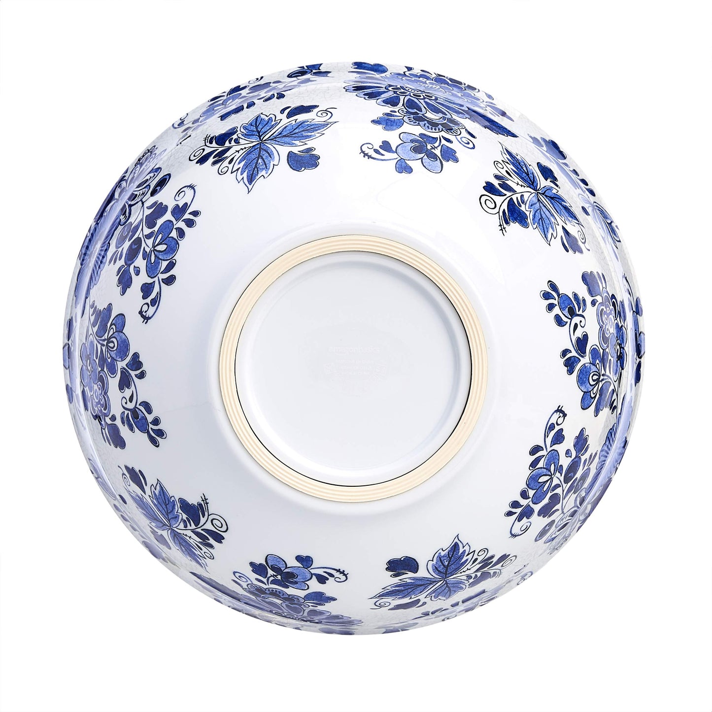 Amazon Basics 10-Piece Mixing Bowl Set with Lids - Non-Slip Base, Blue and White Floral