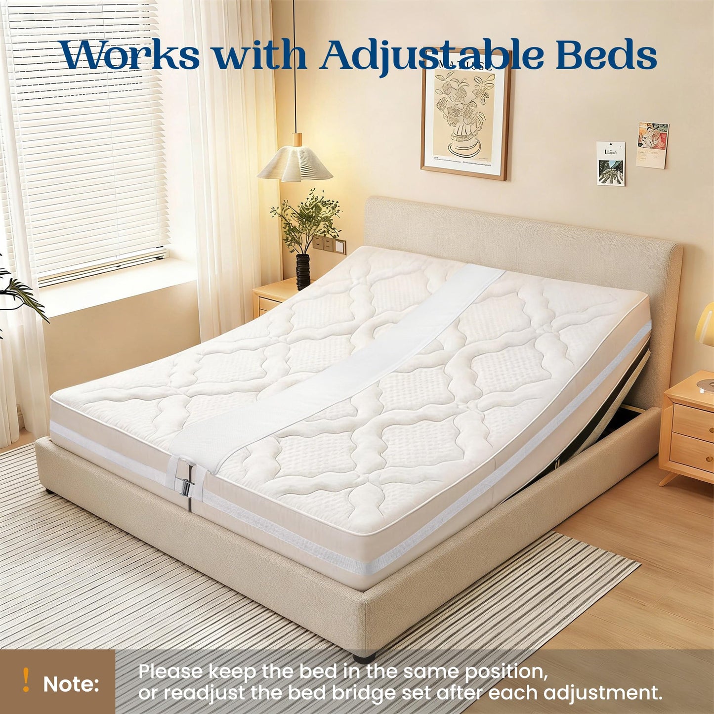 FeelAtHome Twin to King Bed Converter Kit - Bed Bridge - Twin XL Connector to King Maker - Mattress Bridge - Conversion Kit (8" Class)