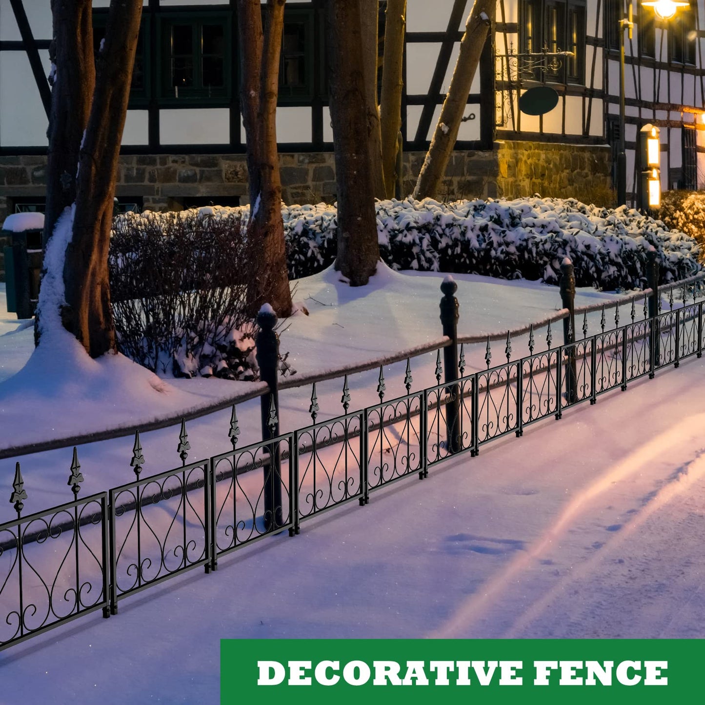 SHINOSKE Decorative Garden Fence 7 Pack 10 Ft (L) x 25 in (H) Metal Garden Fence Border No Dig Animal Dog Rabbit Fence Barrier Rustproof Flower Edging for Garden Patio Yard