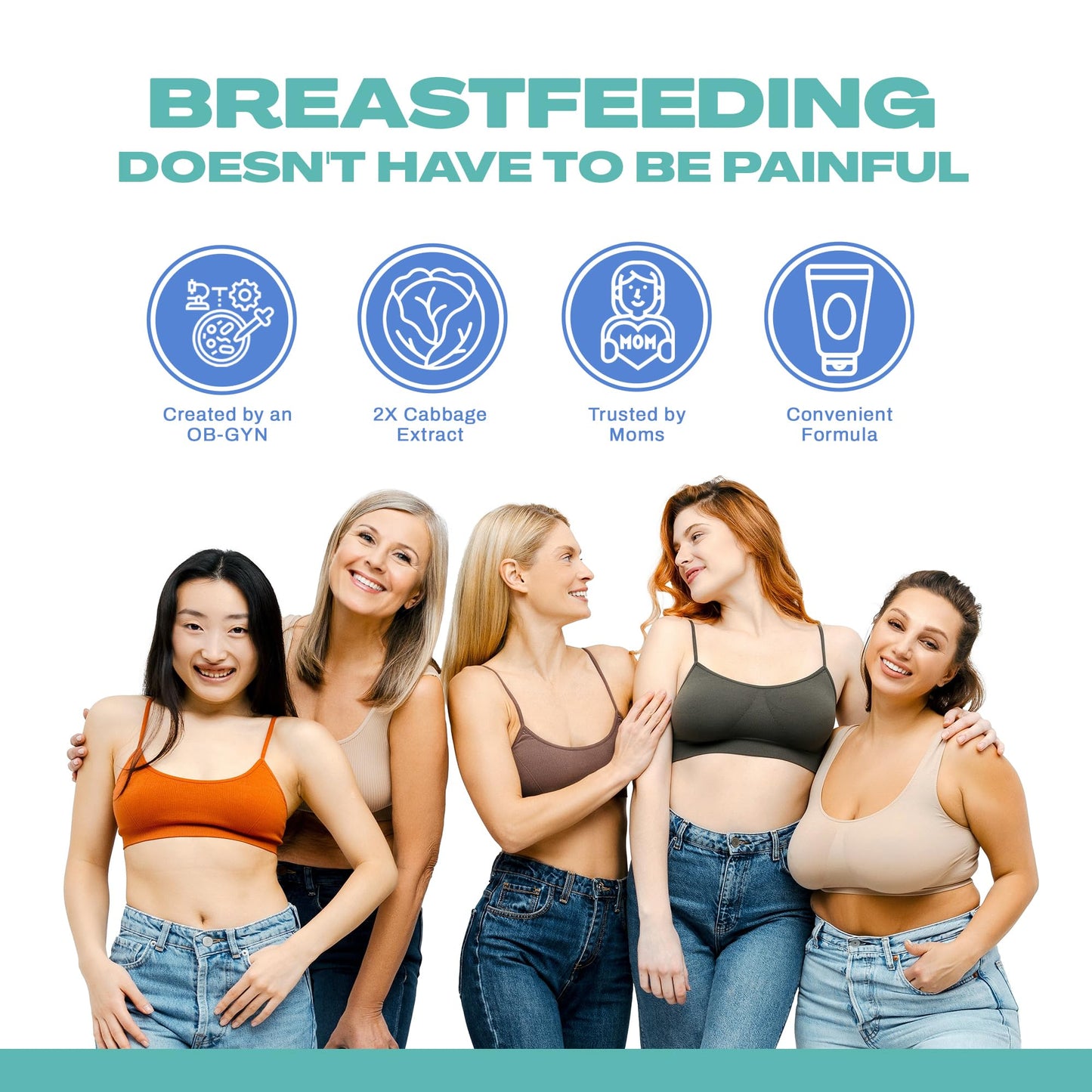 CaboCréme Extra Strength Cabbage Breast Cream - 2X Strength for Engorgement Relief and Breastfeeding Weaning Support - Dry Up Breast Milk - OB-GYN Created & Breastfeeding Mother-Approved - 2 oz