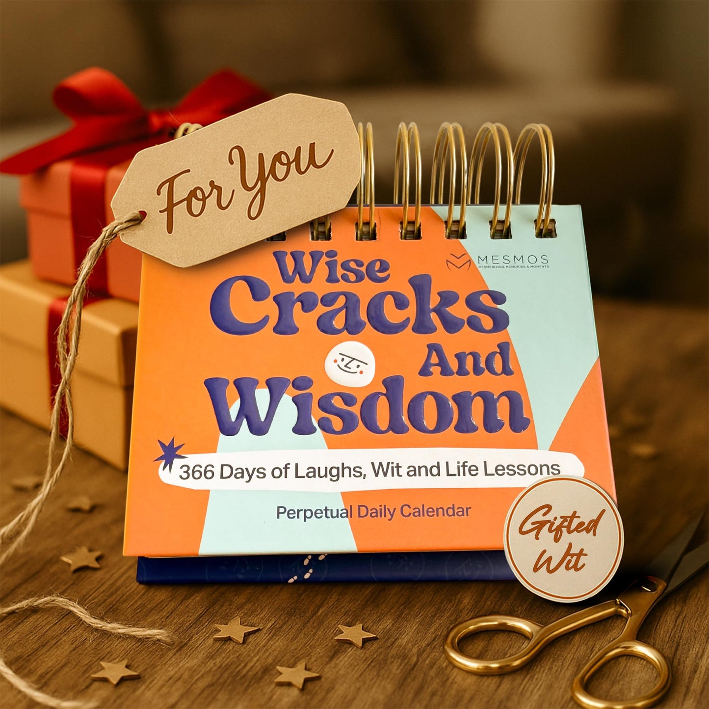 MESMOS 366 Days of Laughs & Life Lessons, Perpetual Desk Calendar 2026, 2027 & Beyond, Fathers Day Gift for Dad, Funny Gifts & Desk Decor, Office Decor & Fun Office Desk Accessories for Women and Men, White Elephant Gift, Dad Birthday