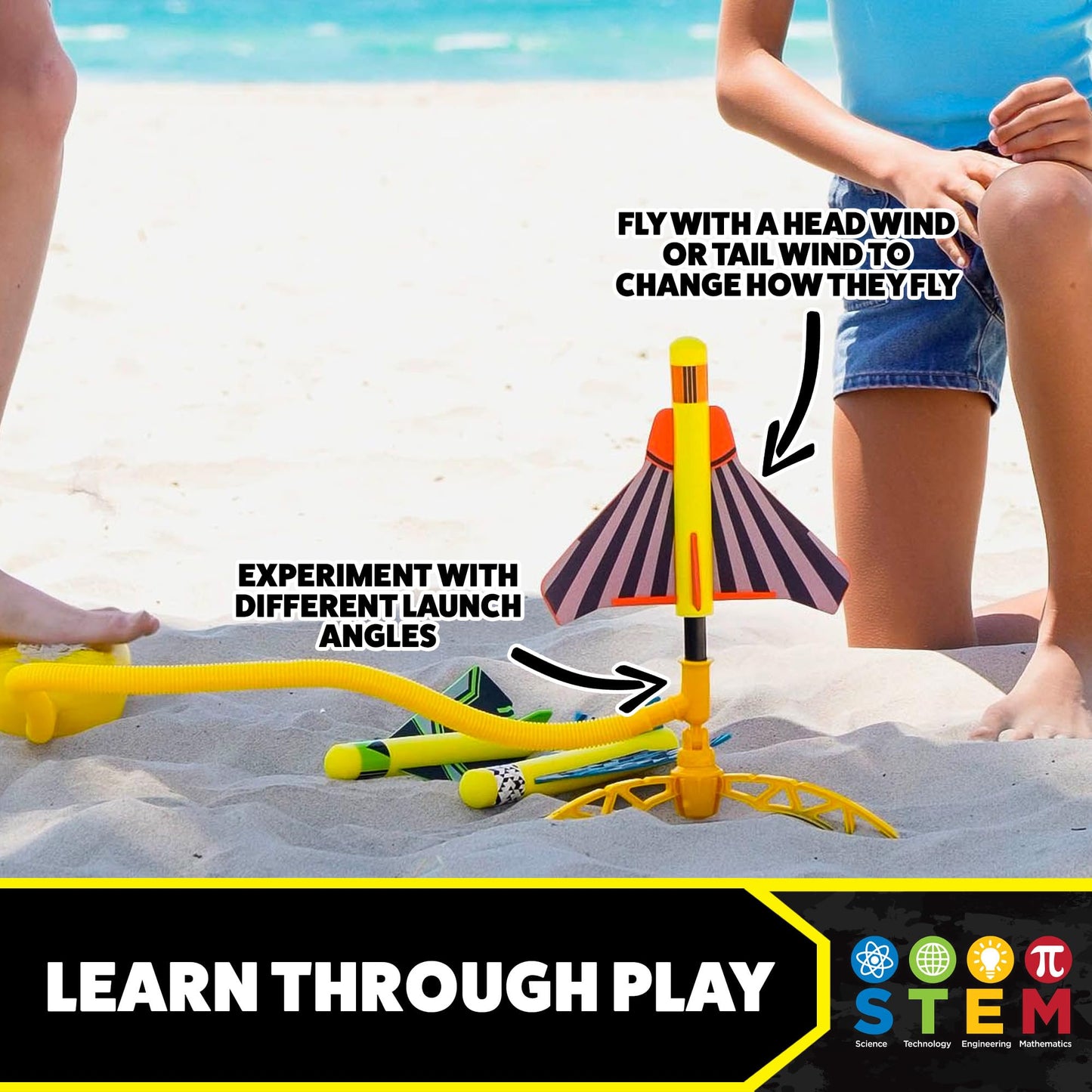The Original Stomp Rocket Stunt Planes Launcher - 3 Foam Planes and Toy Air Rocket Launcher - Outdoor Rocket STEM Gifts for Boys and Girls - Ages 5 (6, 7, 8) and Up - Great for Outdoor Play