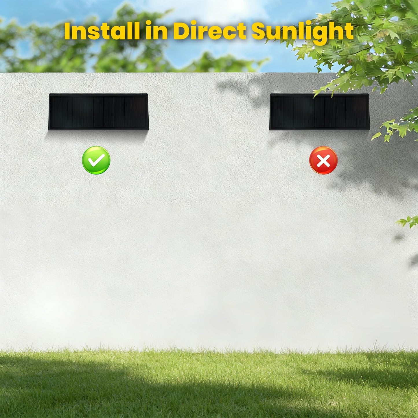 SOTTLOT Solar Lights, 700LM Up and Down Solar Outdoor Light Dimmable, 4000K Anti-Glare Solars Wall Lights Outdoor Waterproof for Fence Patio Yard Garage Garden Porch