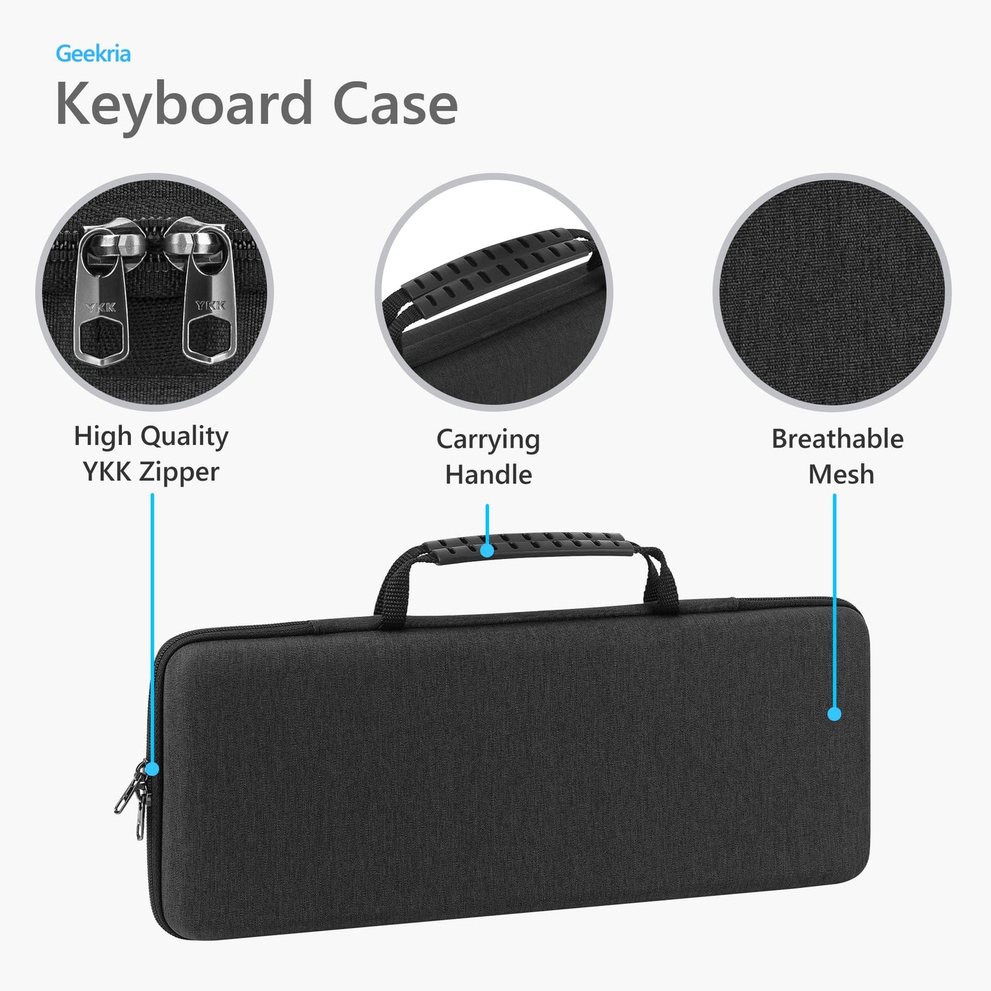 Geekria 90%-96% 100 Keys Keyboard Hard Shell Case, Compatible with Aula F99, RedThunder K95, Keychron K4 Pro/ V5 Max, Corsair Vanguard 96, EVA Travel Carrying Bag (Dark Grey)