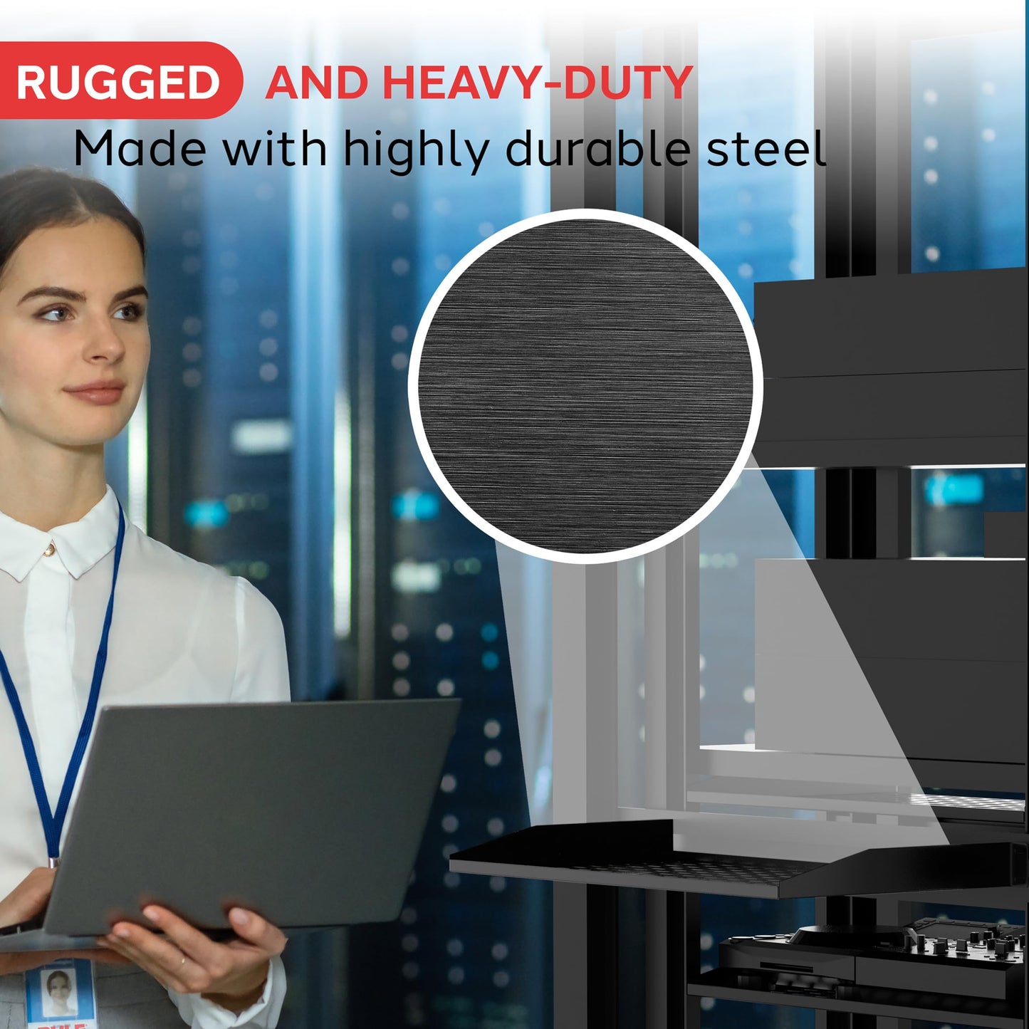 Pyle 1U+2U Server Rack Shelves - 19-Inch Universal Device Mount Tray, Good Air Circulation, Cantilever Mount, Wall Mount Rack, Network & Audio/ Studio Equipment - Weight Capacity 110lb/49kg