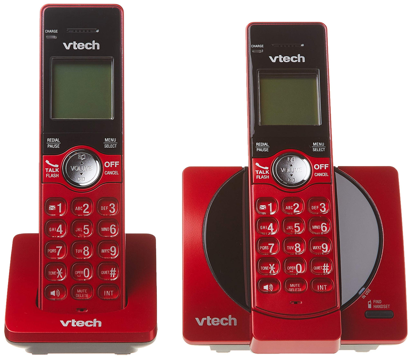 VTech CS6919-26 Dect 6.0 2 Handset Landline Telephone, Metallic Red