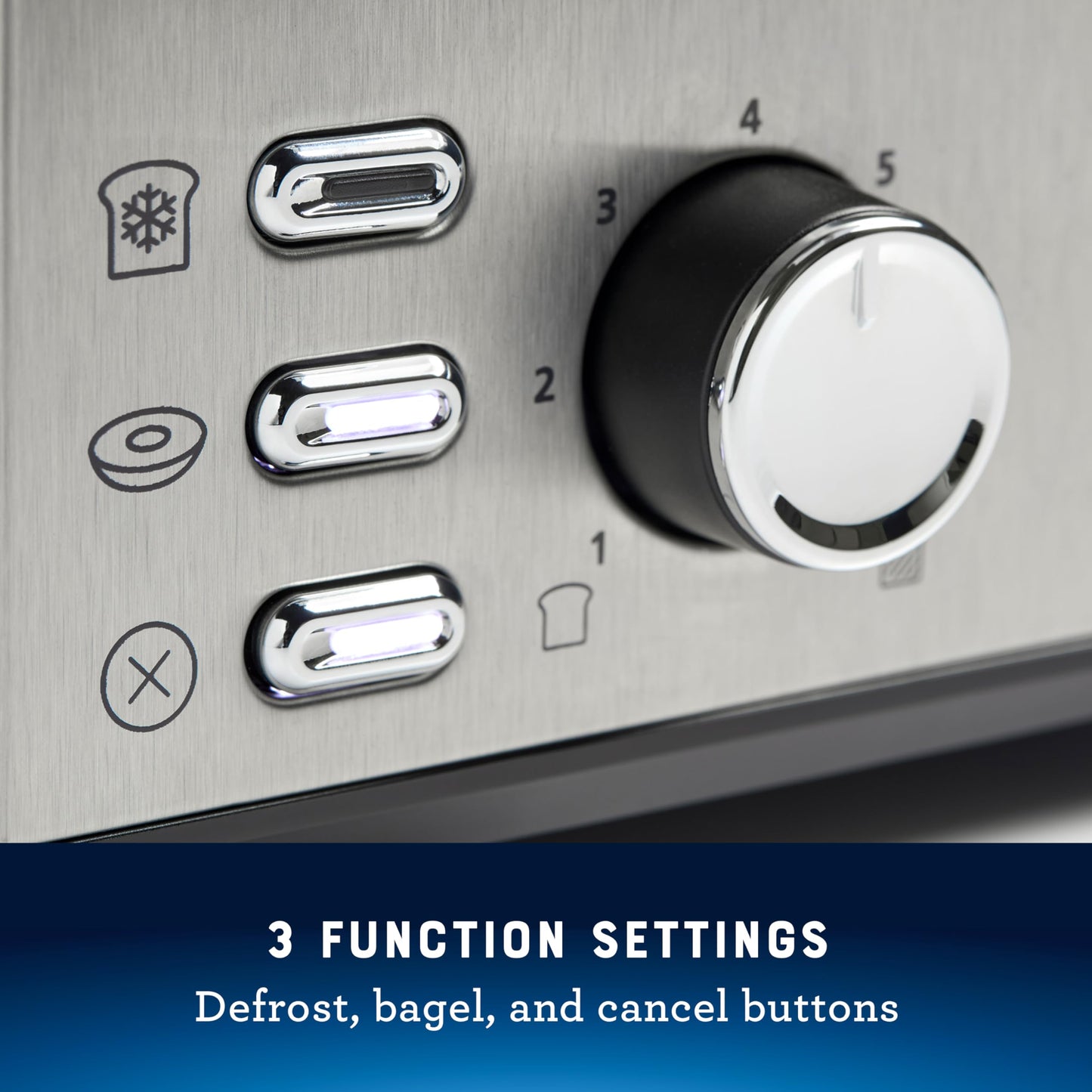Oster 4 Slice Toaster, With 7 Browning Settings, Extra Wide Slots For Bagels and Special Breads, Removable Easy-to-Clean Crumb Tray, Cancel/Defrost/Bagel, Stainless Steel