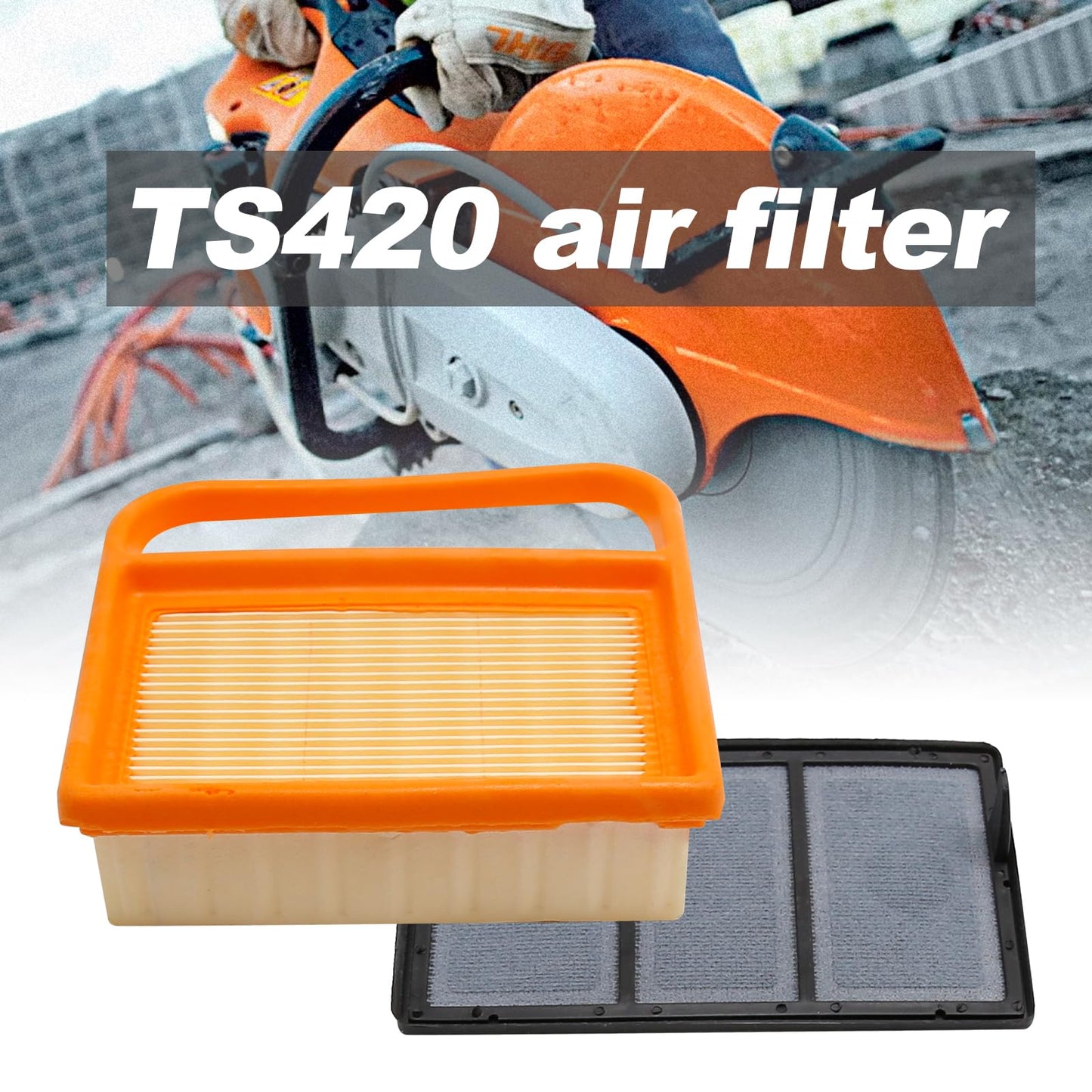 laffoonparts 5 Pack TS420 Air Filter for Stihl Concrete Cutoff Saw TS410 TS420 TS410Z TS420Z TS480 TS500i Cutquik Saws, Air Filter Pre Cleaner Kit Replace#4238 141 0300 4238-140-1800