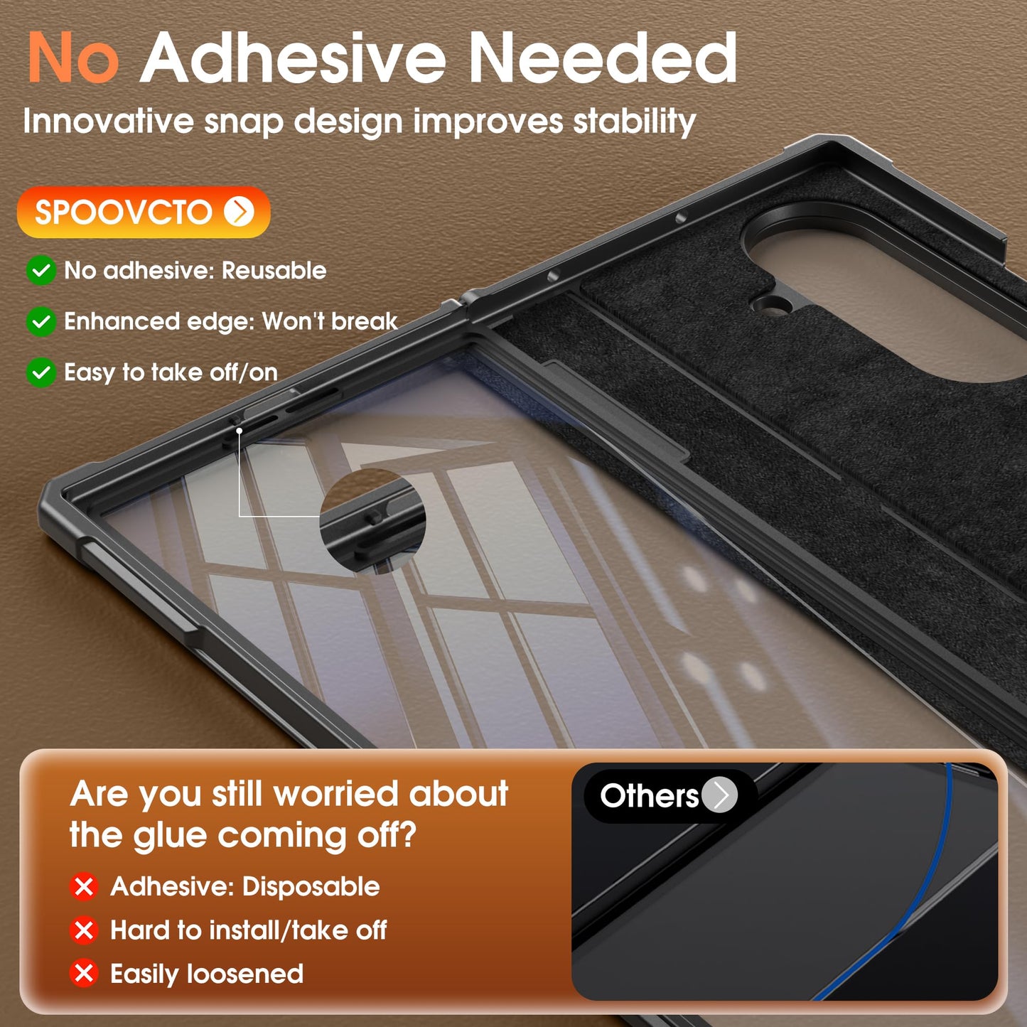 Armor Magnetic for Samsung Galaxy Z-Fold-7 Case: Dual Stand Horizontal & Vertical, Glass Screen Protector, Hinge Protection, Fit for MagSafe Wireless Charging, Shockproof Magnet Phone Cover, Black