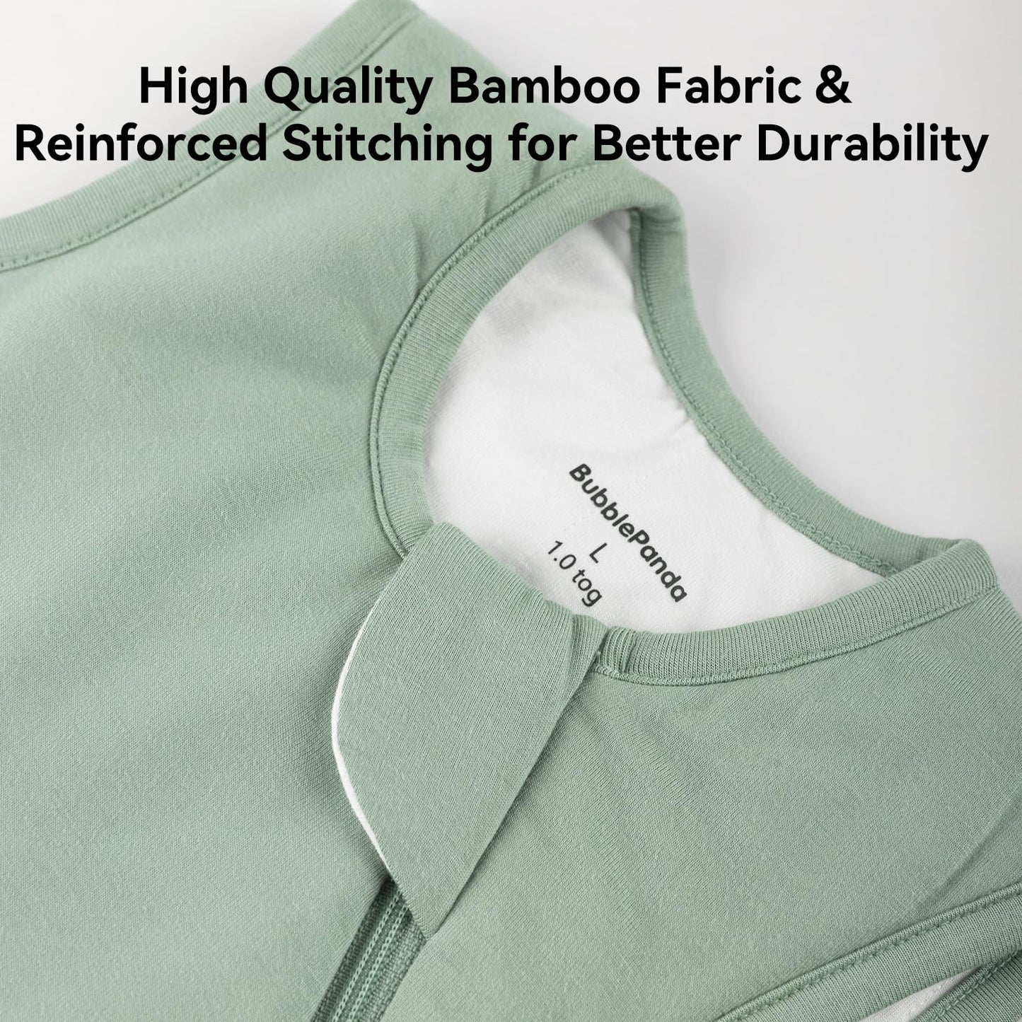 BubblePanda Bamboo Sleep Sack 12-18 Months 1.0 Tog Soft Toddler Sleeping Sack for Babies 2-Way Zipper Baby Wearable Blanket