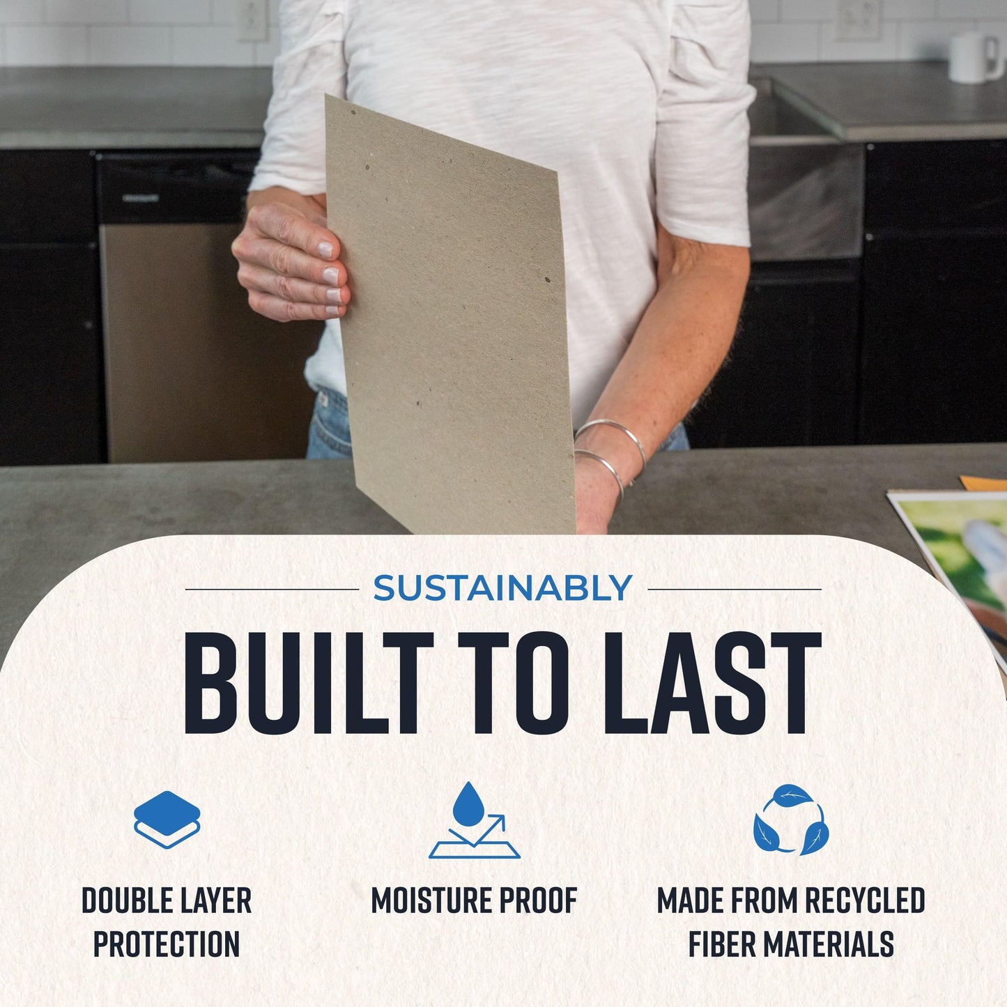 Bryco Goods 8.5" x 11" Chipboard Sheets (Pack of 100) 22 Point Chipboard - Made With 100% Recycled Material - Ideal For Framing Photos, Crafts, DIY - Thick And Durable, Keep Documents Safe In Shipping