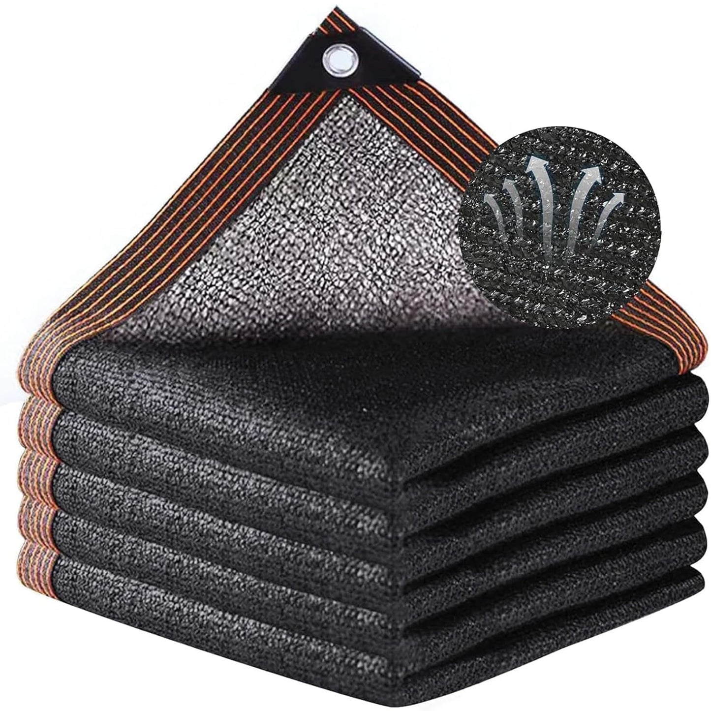 Shade Cloth, 95% Garden Sun Shade Cloth Black Sunblock Shade Net UV Resistant Shade Netting with Grommets for Plant Pergola Porch Privacy Screen Patio Awnings Outdoor Parking Yard