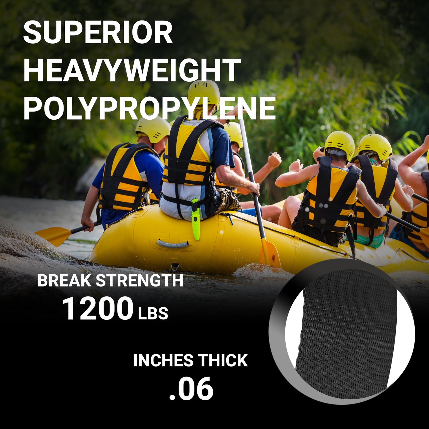 Strapworks Heavyweight Polypropylene Webbing - Heavy Duty Poly Strapping for Outdoor DIY Gear Repair, 1.5 Inch x 50 Yards, Black