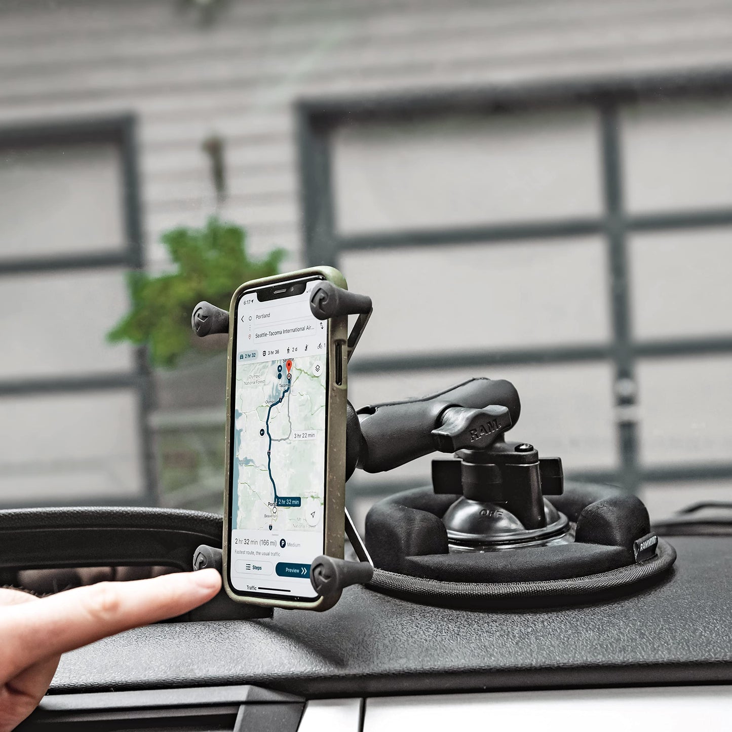 Ram Mount Cradle Holder for Universal X-Grip Cellphone/iPhone with 1-Inch Ball - Non-Retail Packaging - Black