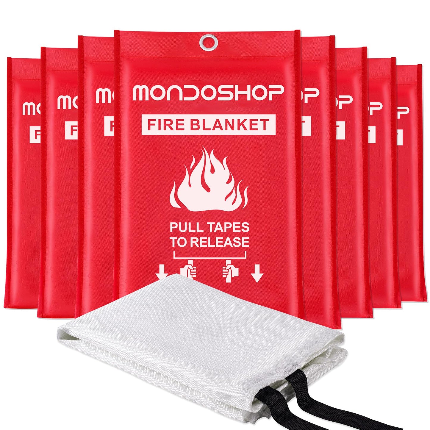 Fire Blanket for Home Kitchen Emergency - Mondoshop Fire Suppression Blanket Fireproof Blanket Fire Retardant Blankets for Car, Fireplace, Camping, Picnic, Grill (8)
