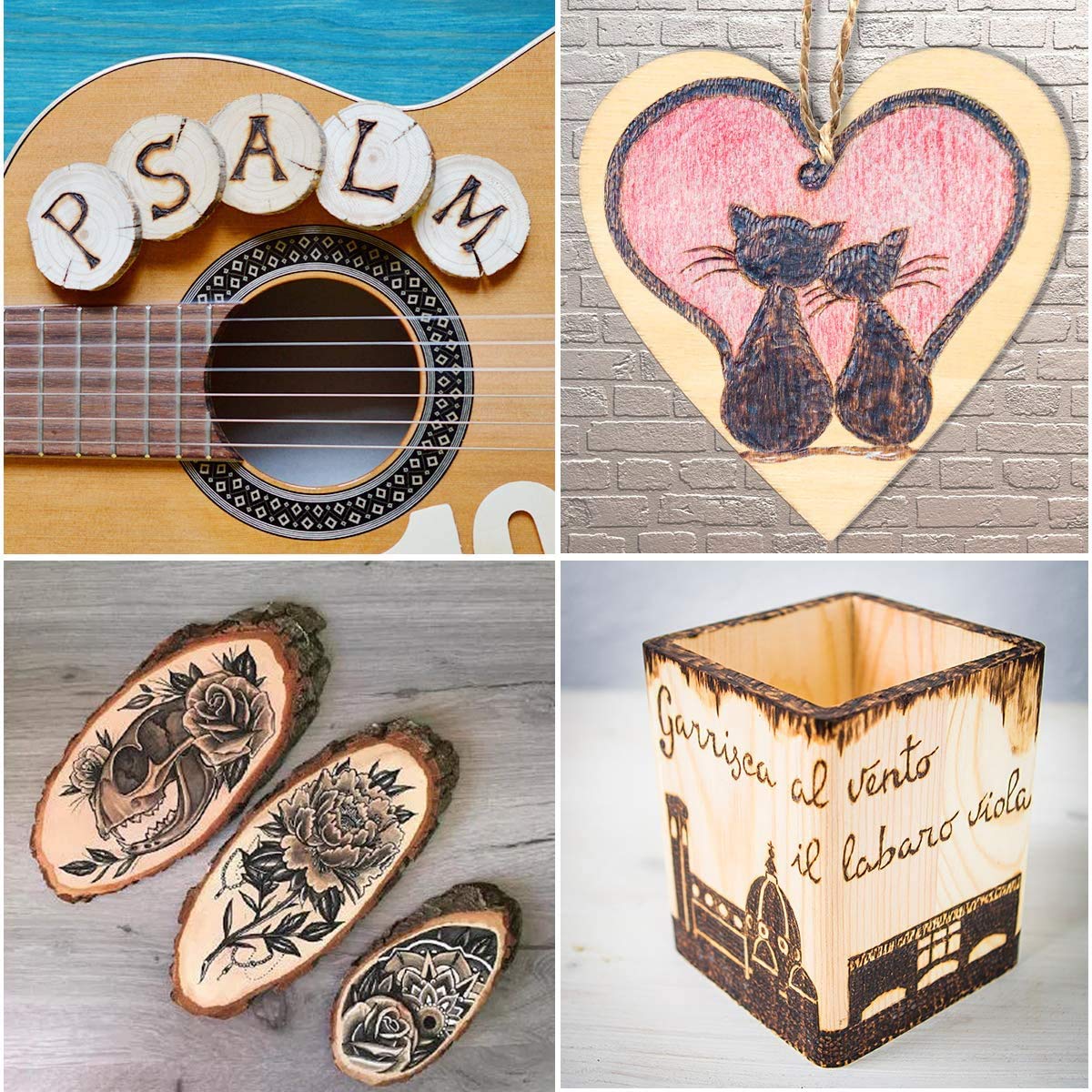 Pyrography Wood Burning Kit for Adults, Adjustable Temperature 200~450 ℃ Wood Burning Pen for Crafting Carving Embossing Soldering