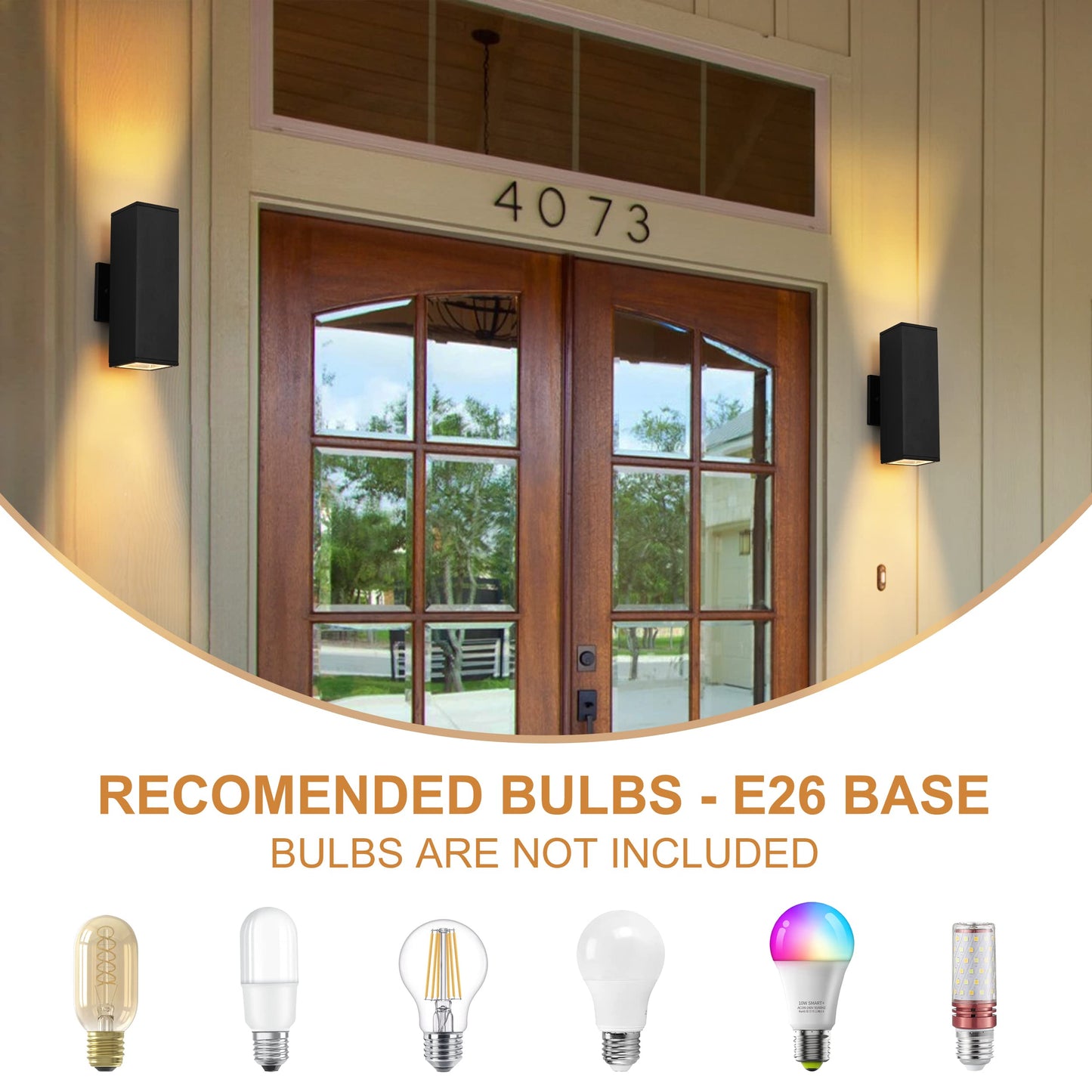 Dusk to Dawn Outdoor Wall Lights, 2 Pack Outdoor Lights for House, Black Aluminum Anti-Rust Modern Exterior Light Fixtures for Porch Patio Garage, YOFOVI