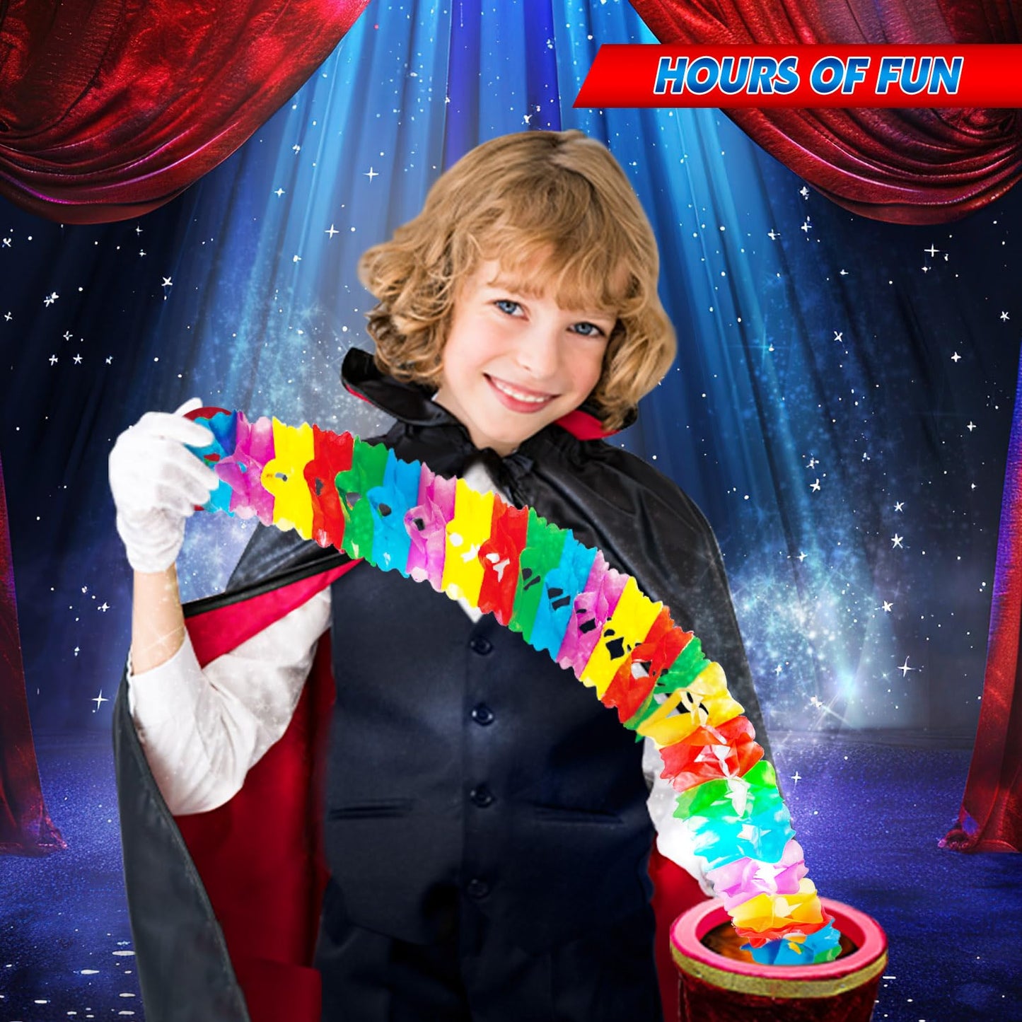 PATIFEED Kids Magic Kit, Magician Costume for Pretend Play, Magic Set with Instructions for Each Trick for Kids Ages 6 7 8 9 10 11 12