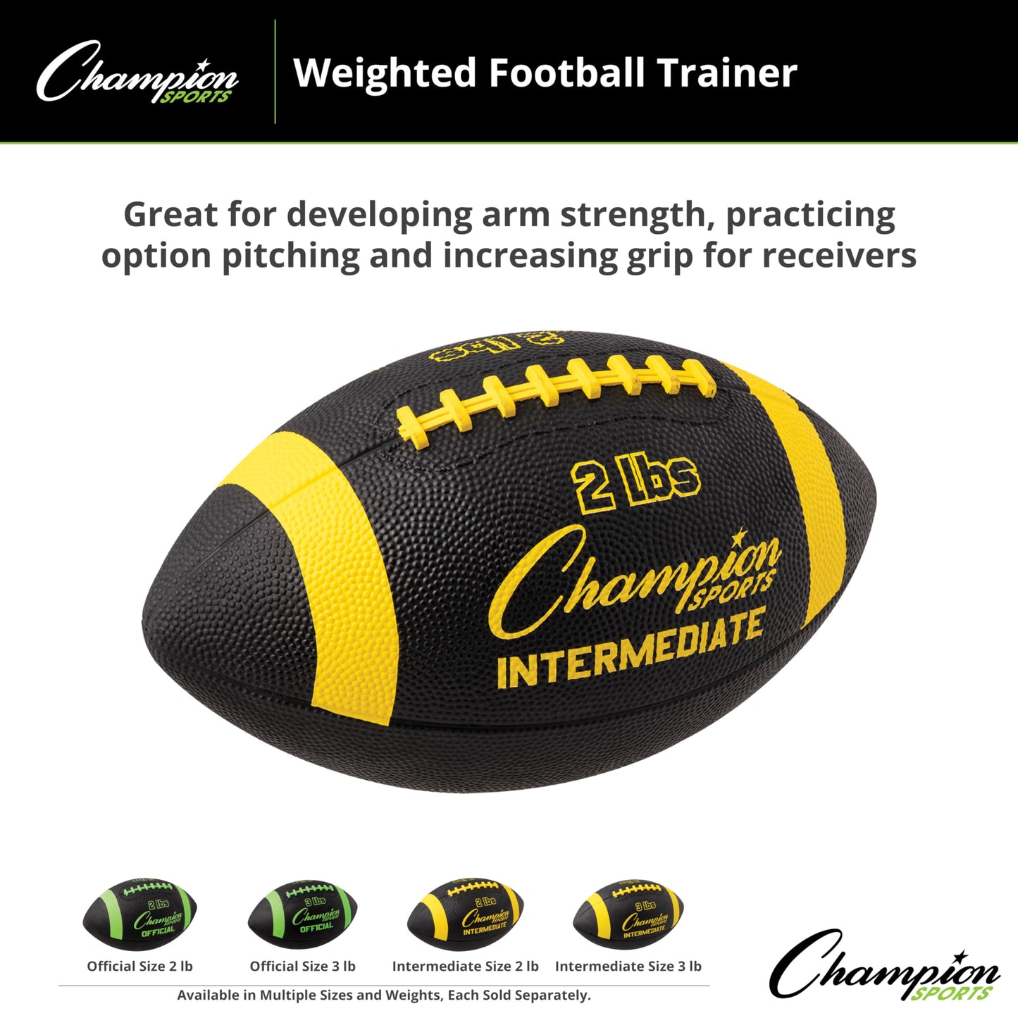 Champion Sports Intermediate Size Football Trainer, 2-Pound, Blue/Yellow