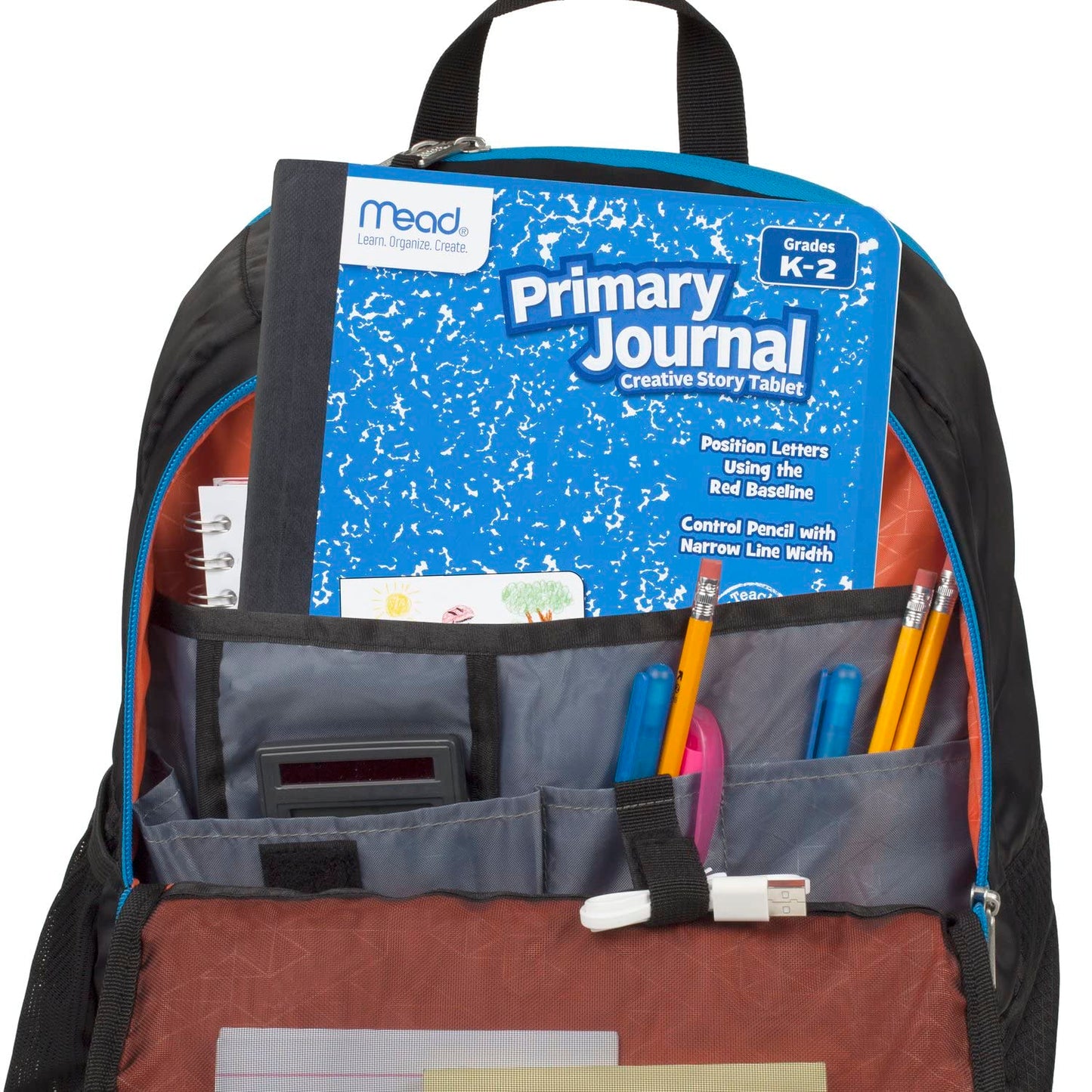 Mead Primary Journal, 12 Pack, Half Page Ruled, Grades K-2, 7-1/2" x 9-3/4", 100 Sheets per Journal, Assorted Colors (610052-ECM)