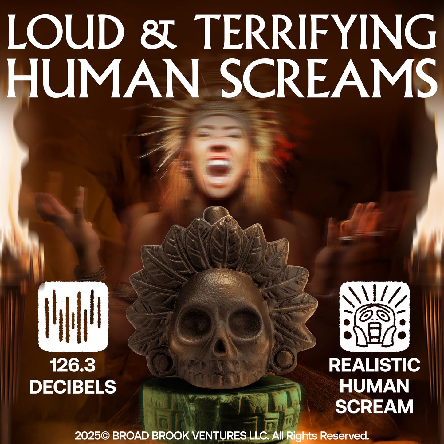 Screaming Aztec Death Whistle: Authentic Human Sounding Screams - Ancient Aztec War Whistle Replica - Loudest Scream Whistle At 125+ Decibels - Gifts For Men Who Have Everything - ARKAEOLOGY