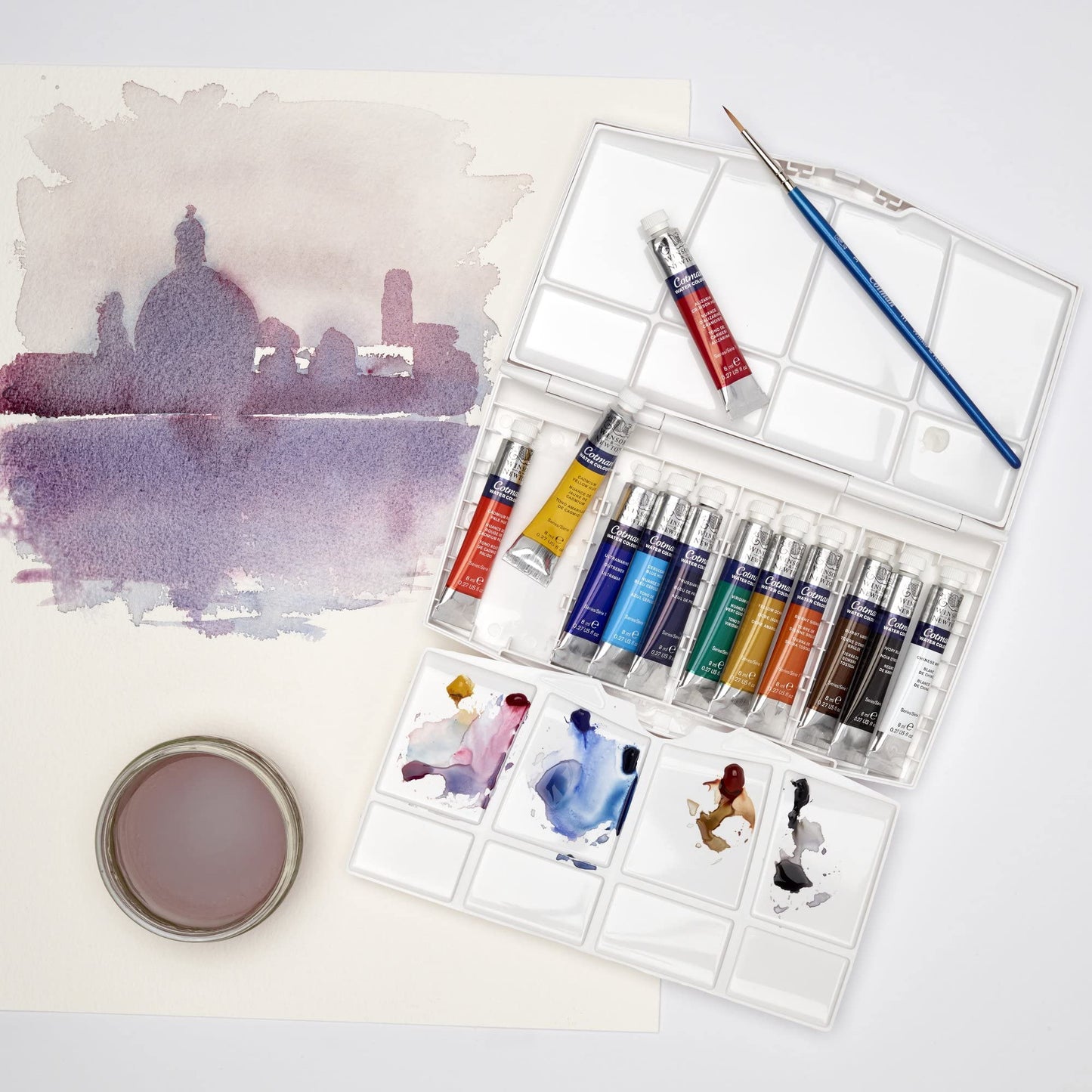 Winsor & Newton Cotman Water Color Painting Plus 12-Tube Set, 8ml
