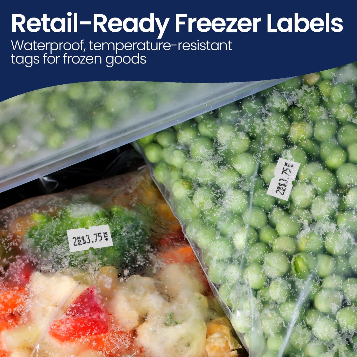 Perco 1 Line Freezer Adhesive Labels - 8 Rolls, 1 Sleeve, 8,000 Blank Price and Date Gun Labels for Perco Lite, X, Plus and Pro 1 Line Price and Date Guns - Made in USA