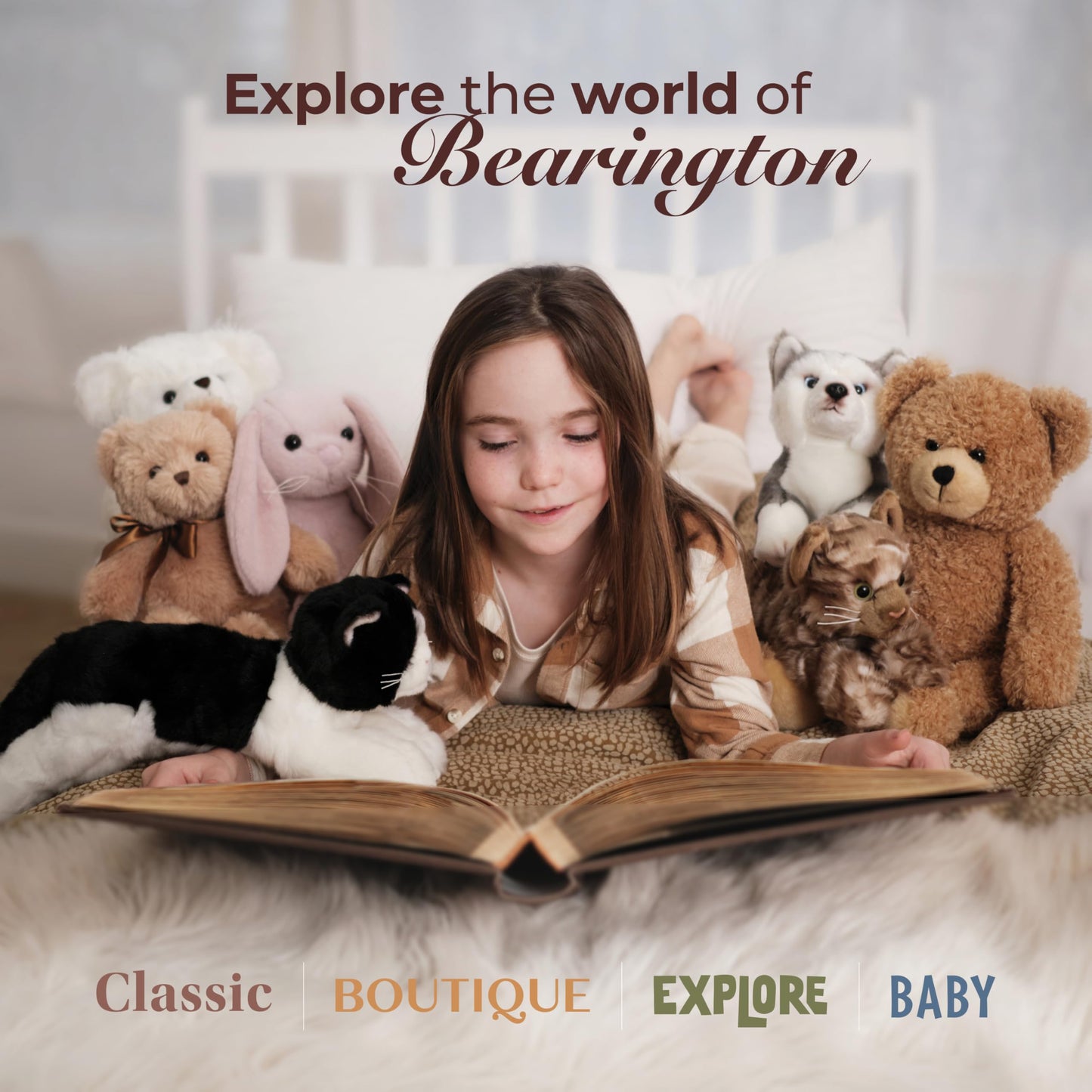 Bearington Tabby Plush Stuffed Animal Orange Striped Tabby Cat, Kitten 15 inch