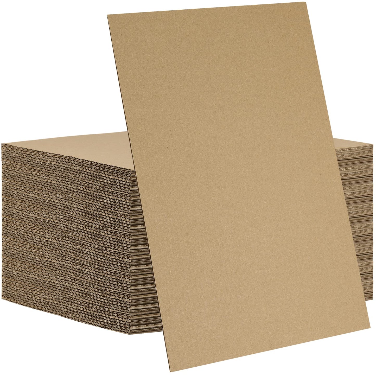 PINGEUI 50 Pack 11 x 17 Inches Corrugated Cardboard Sheets, 1/8" Thick Brown Chipboard Sheets, Corrugated Cardboard for Packing, Mailing, Backing,Crafts
