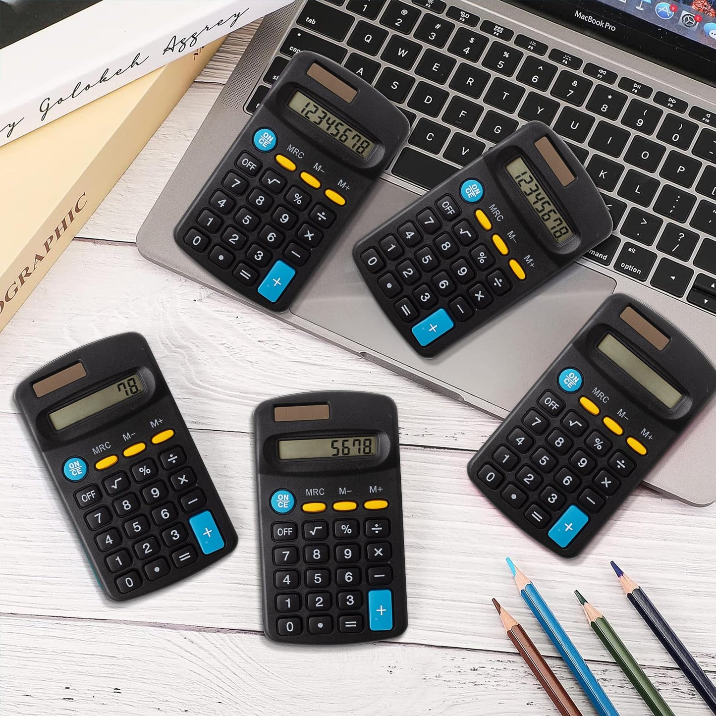 18 Pieces Basic Calculators, Pocket Size Mini Calculator Student Calculator Solar Battery Dual Power Handheld Calculator Bulk Small Calculator for Kids School Classroom Office Desktop, Black