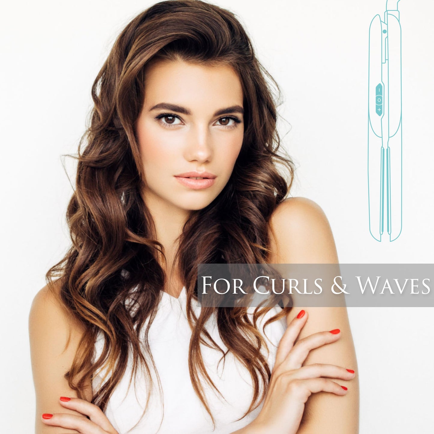 Heysam Flat Iron Hair Straightener for Women, Graphene Titanium Ceramic Plates 1.6 Inch Wide, Pink Flat Iron Dual Voltage Hair Straightener and Curler 2-in-1, LCD Temperature Display, 30S Fast Heating